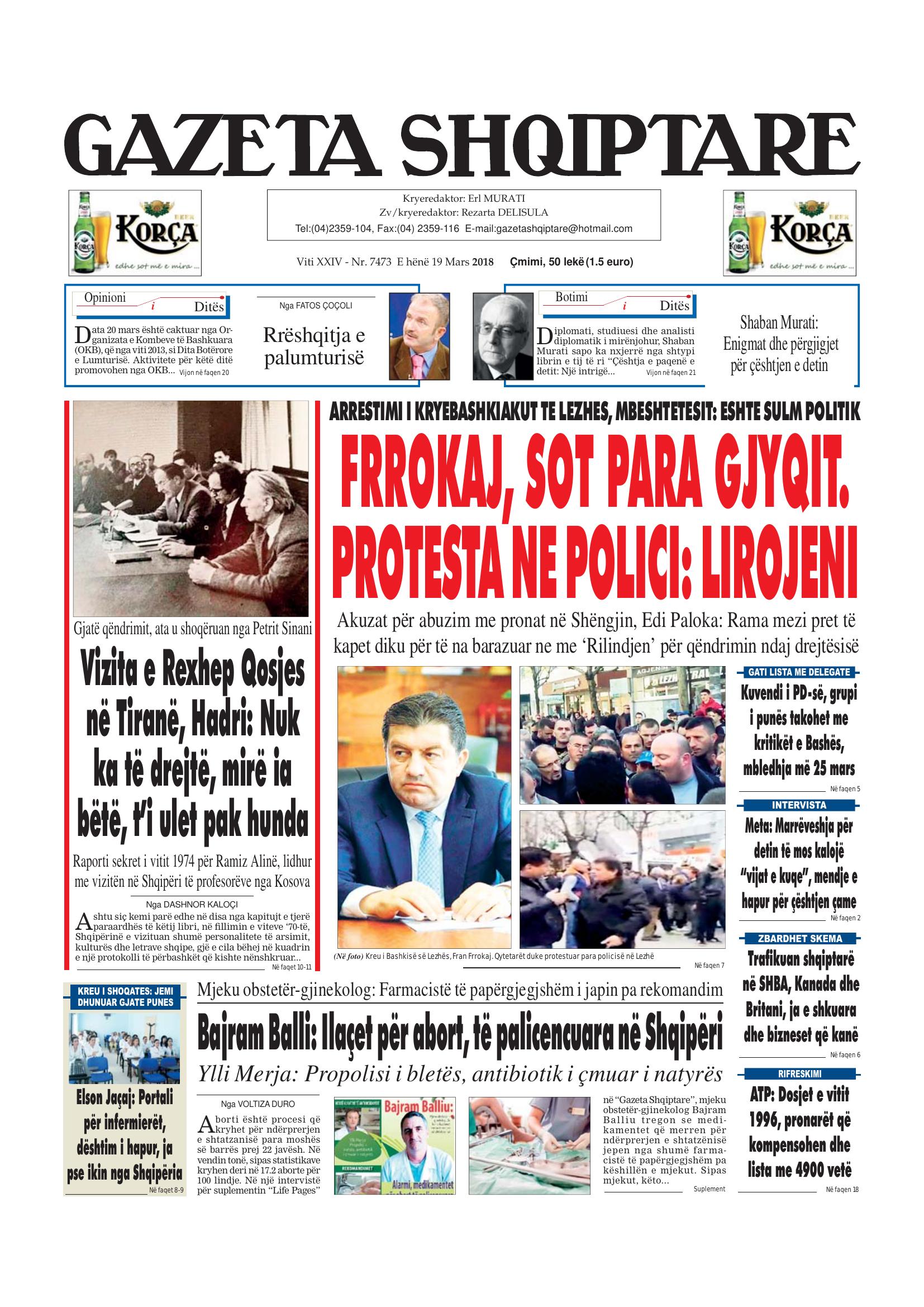 Gazeta Shqiptare 2018-03-19