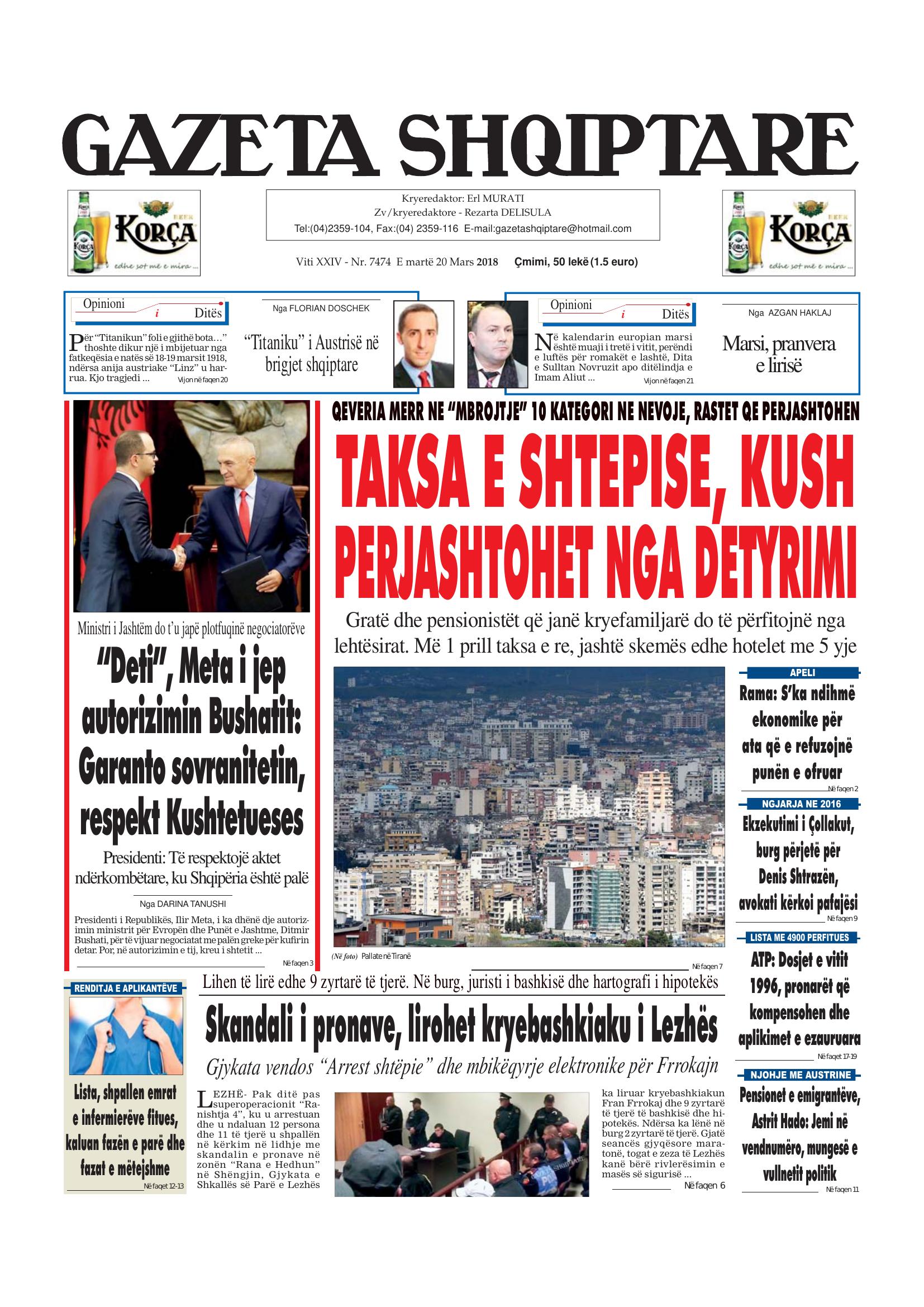 Gazeta Shqiptare 2018-03-20