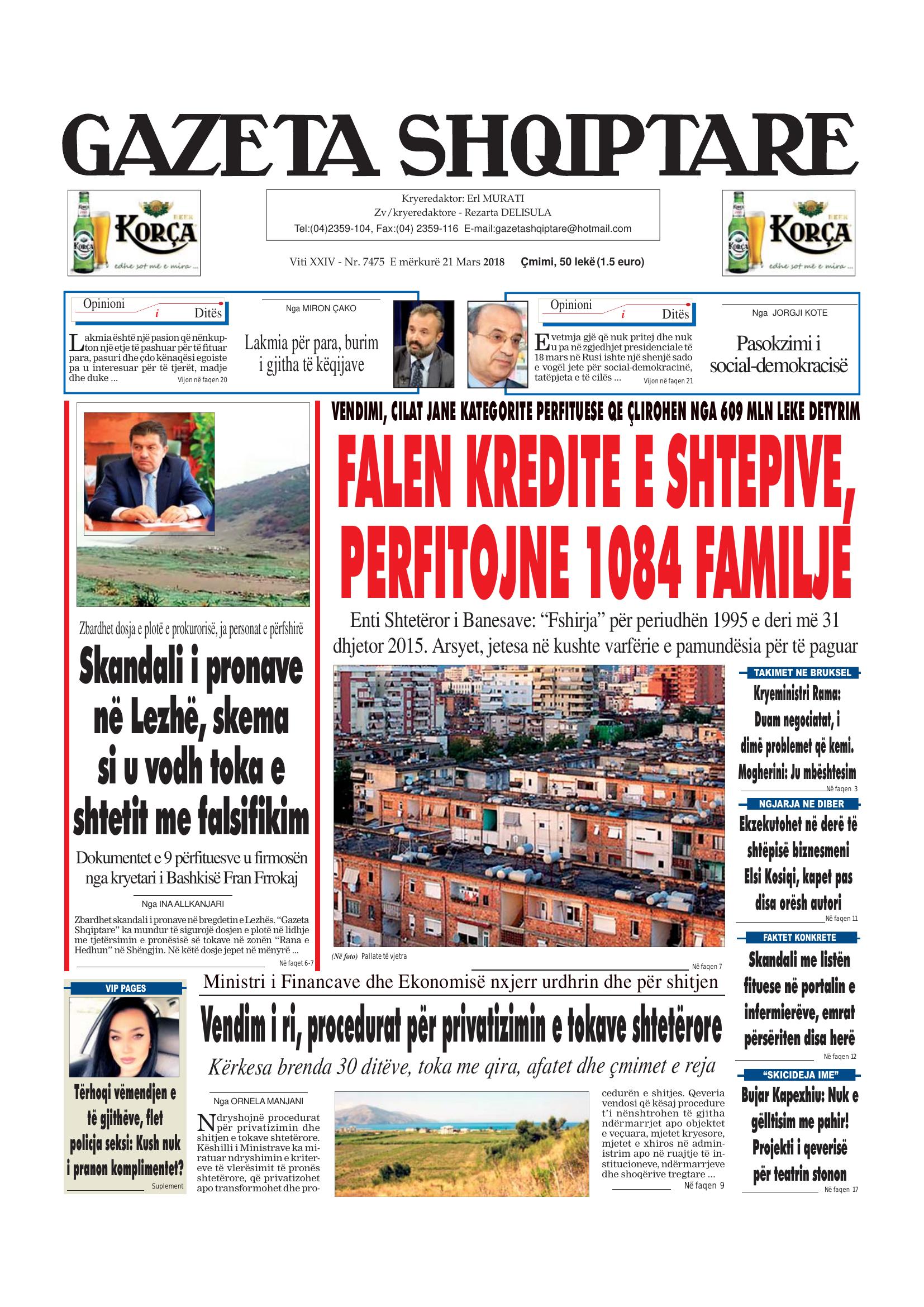 Gazeta Shqiptare 2018-03-21