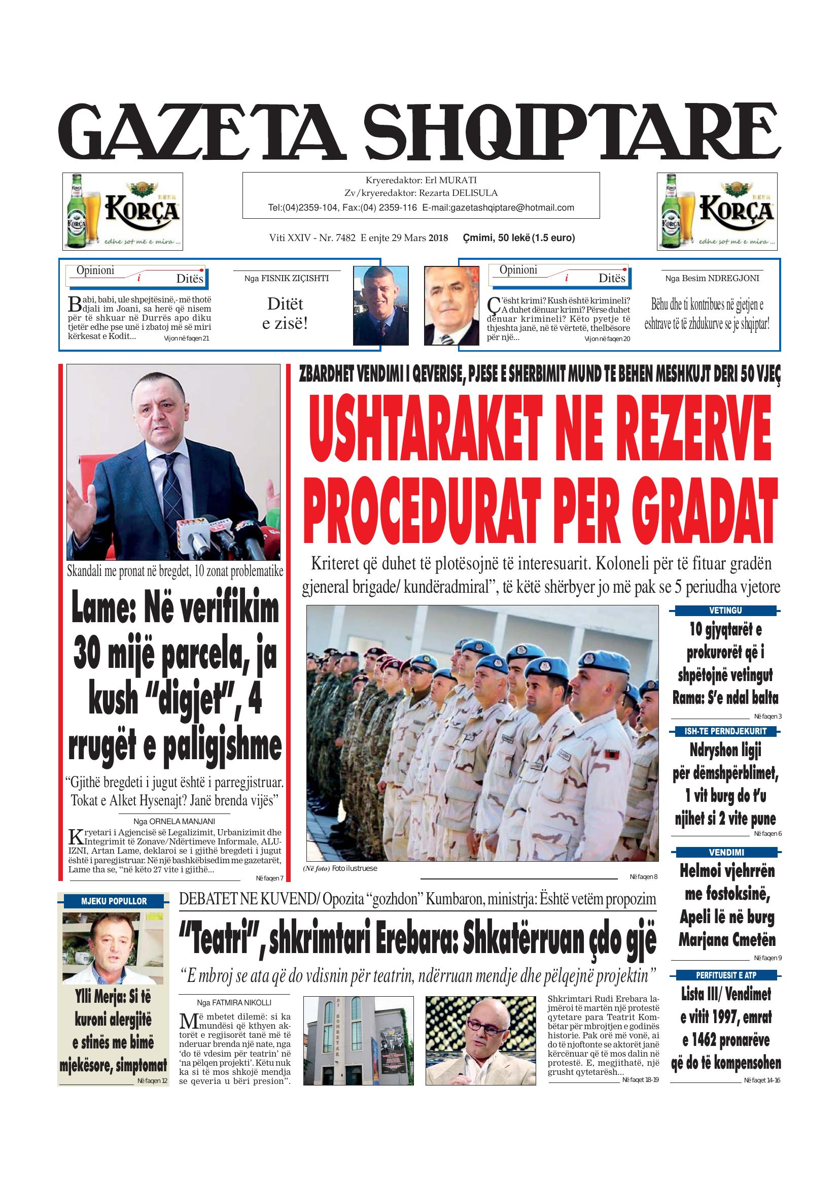 Gazeta Shqiptare 2018-03-29