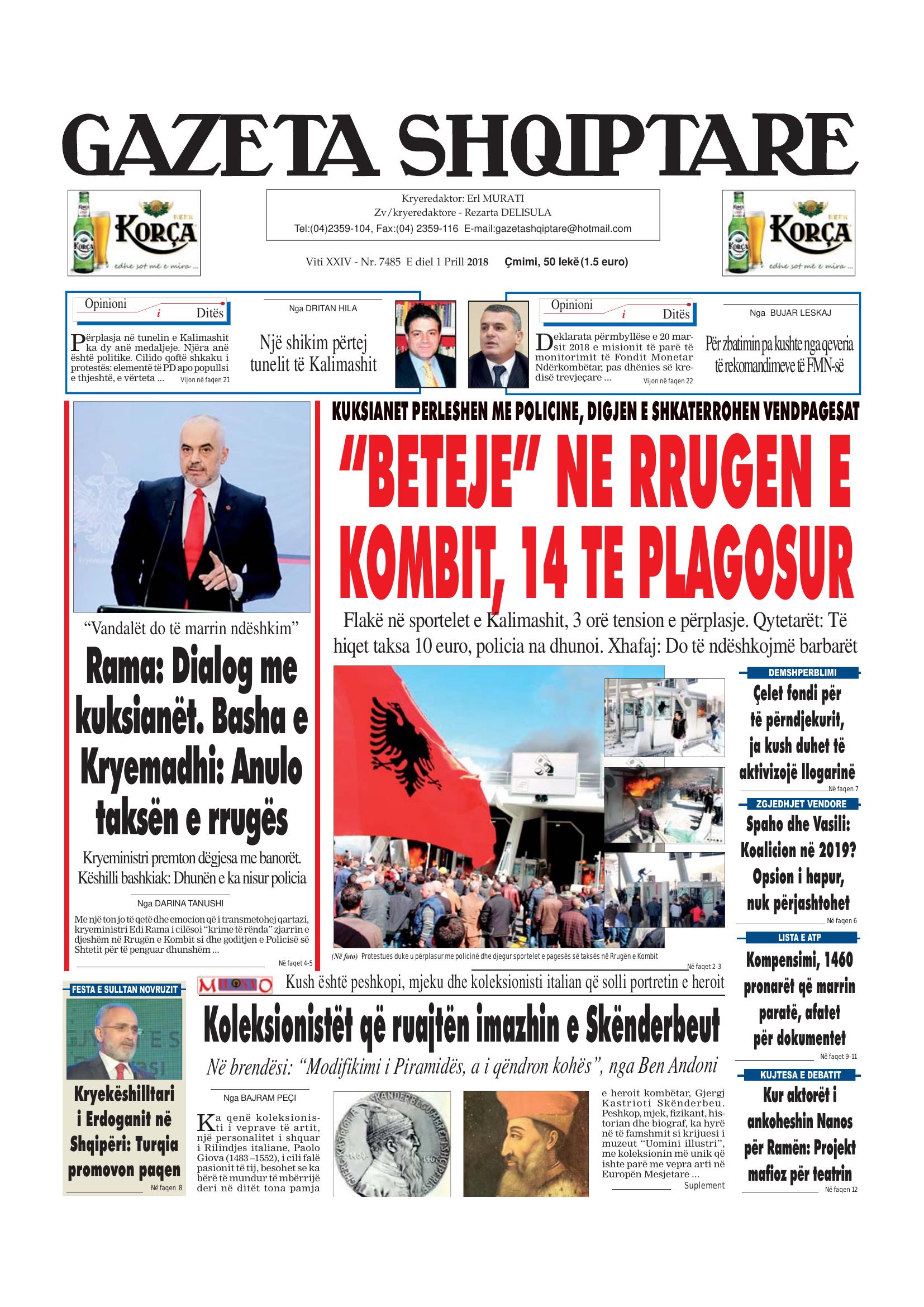 Gazeta Shqiptare 2018-04-01