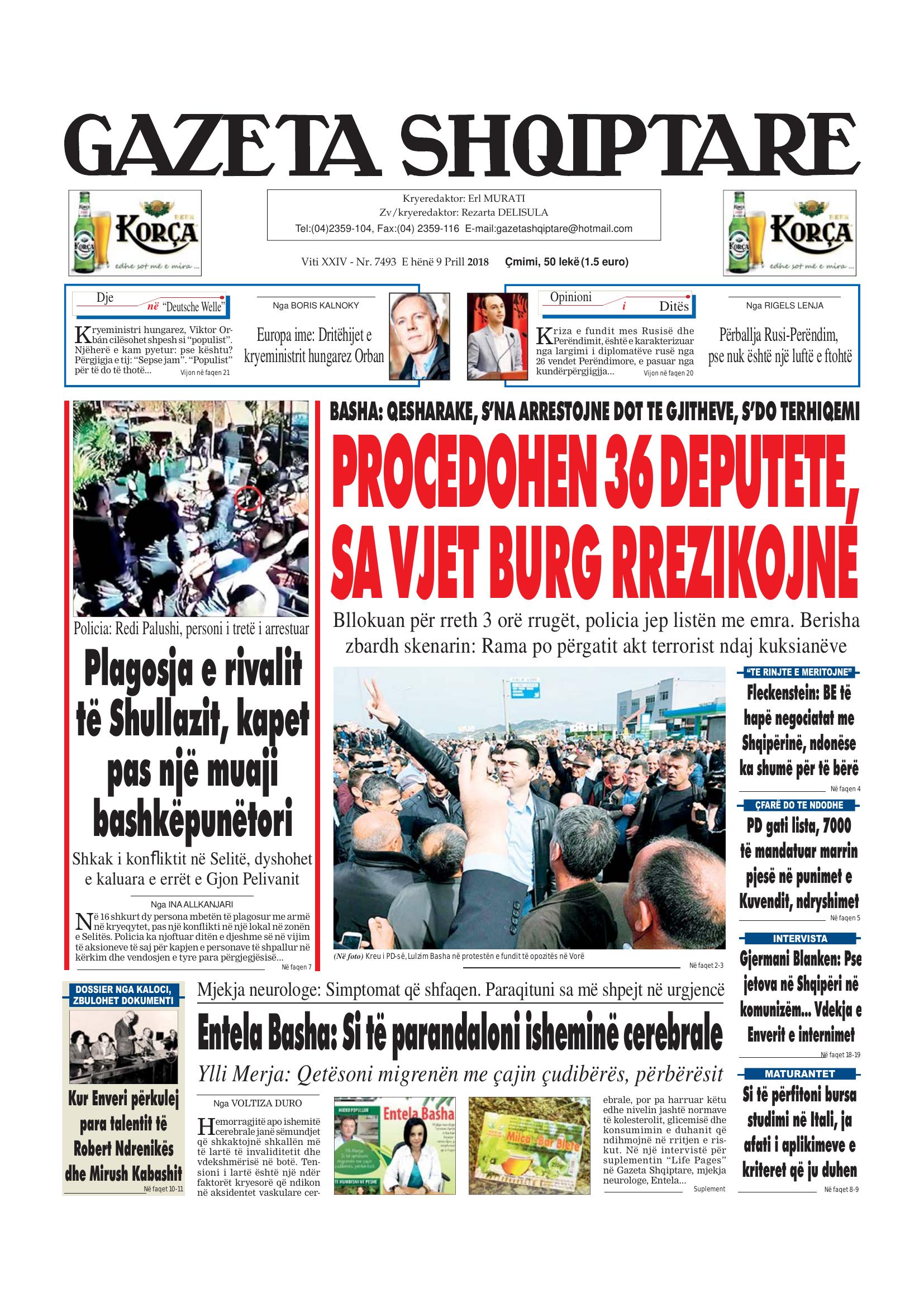 Gazeta Shqiptare 2018-04-09
