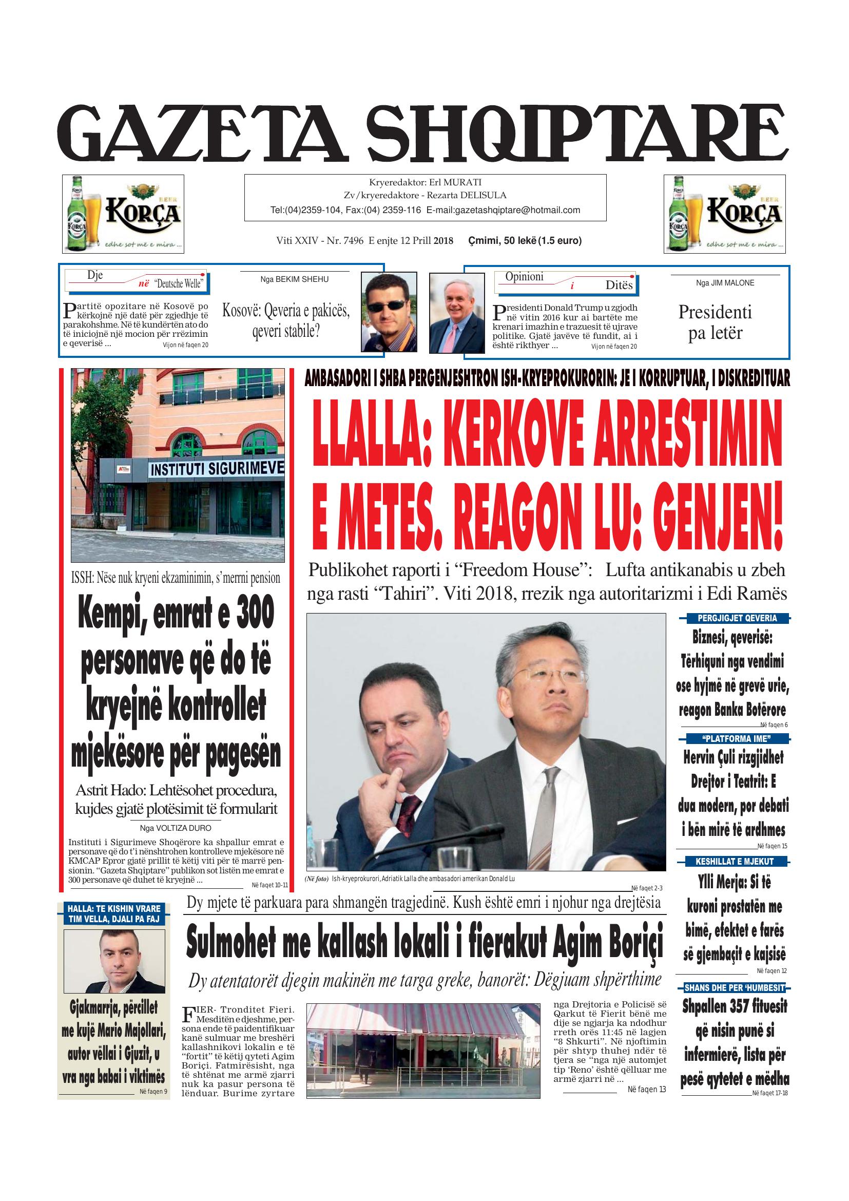 Gazeta Shqiptare 2018-04-12