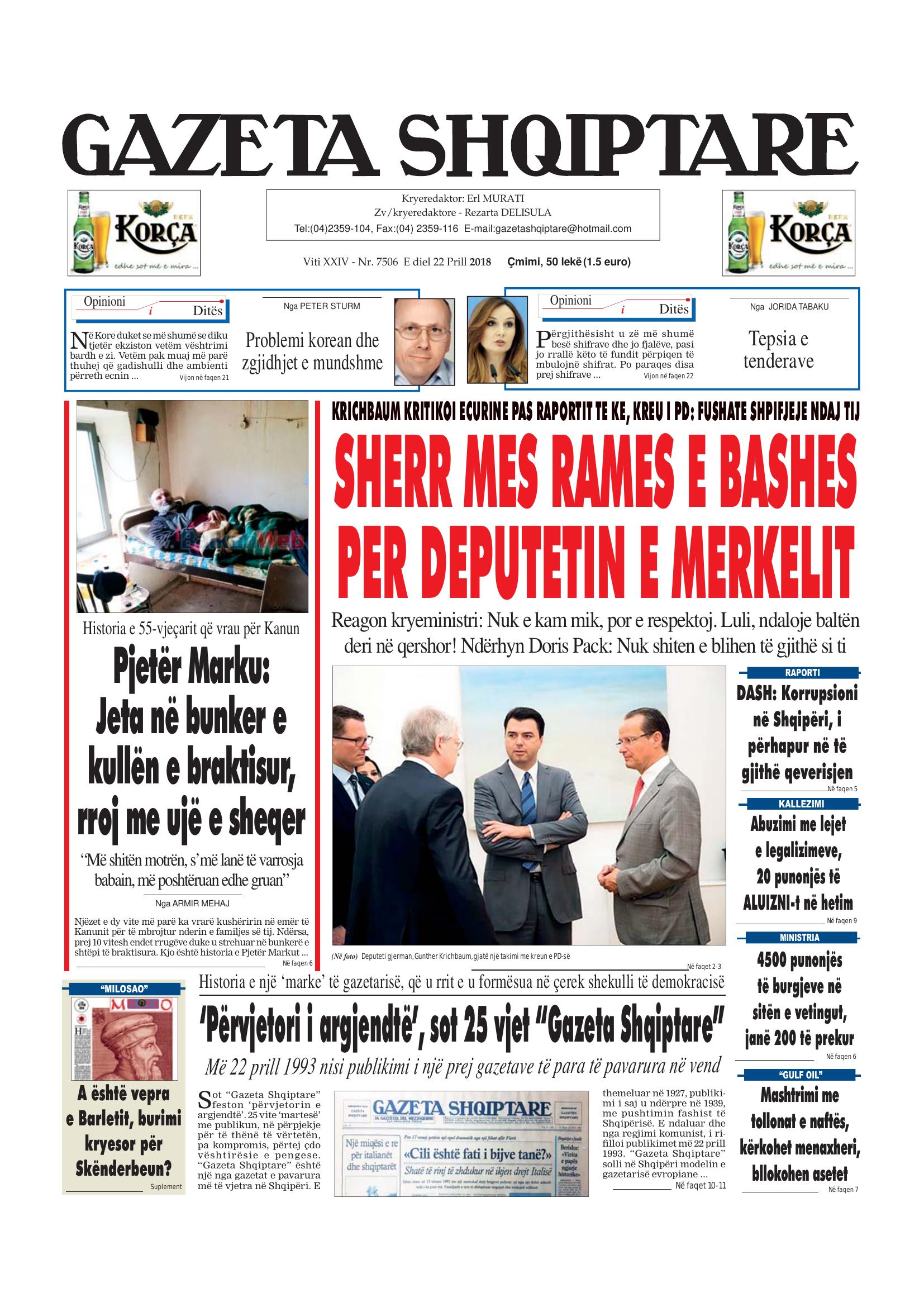 Gazeta Shqiptare 2018-04-22