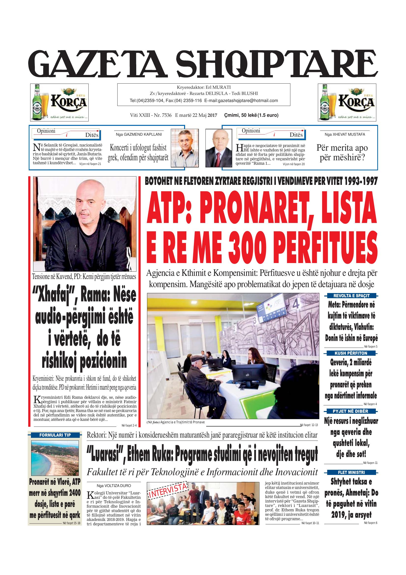 Gazeta Shqiptare 2017-05-22