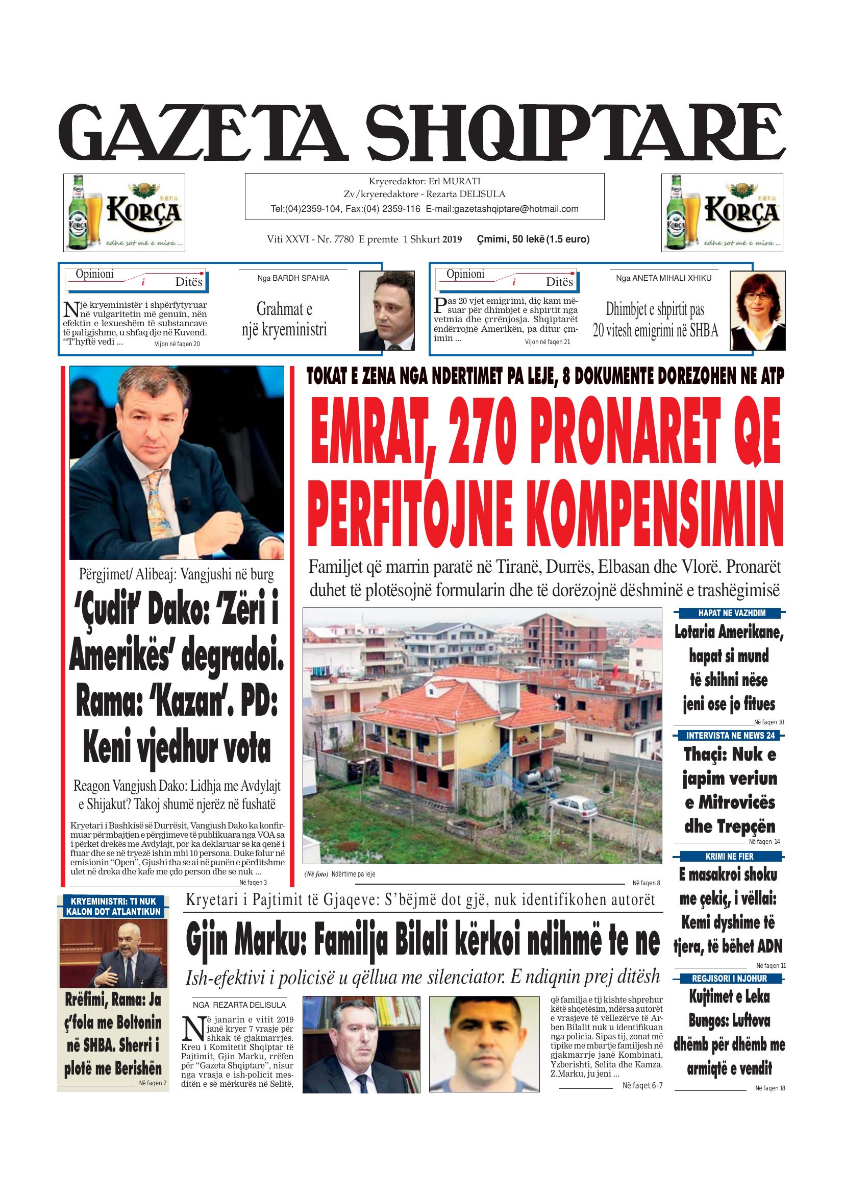 Gazeta Shqiptare 2019-02-01