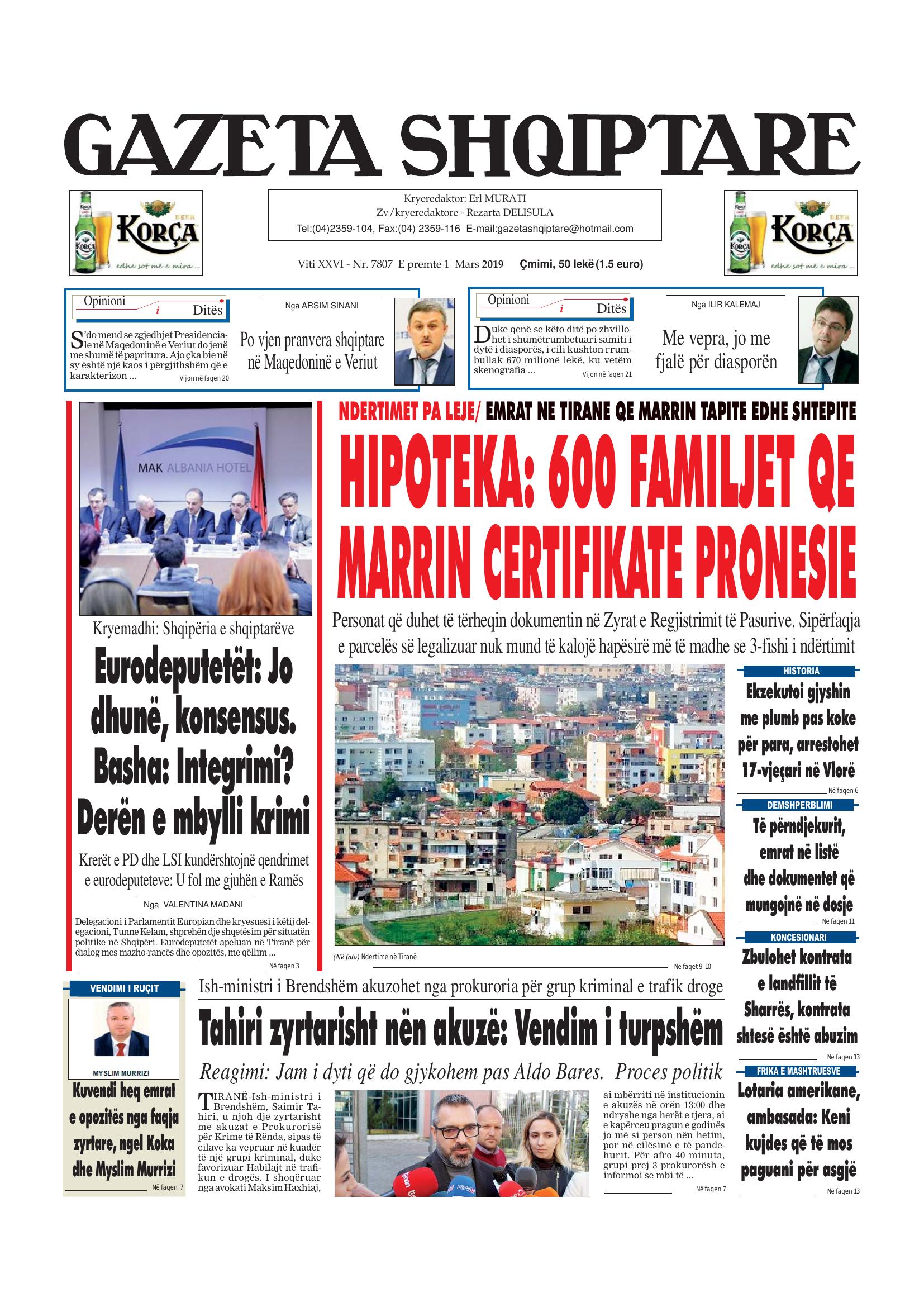 Gazeta Shqiptare 2019-03-01