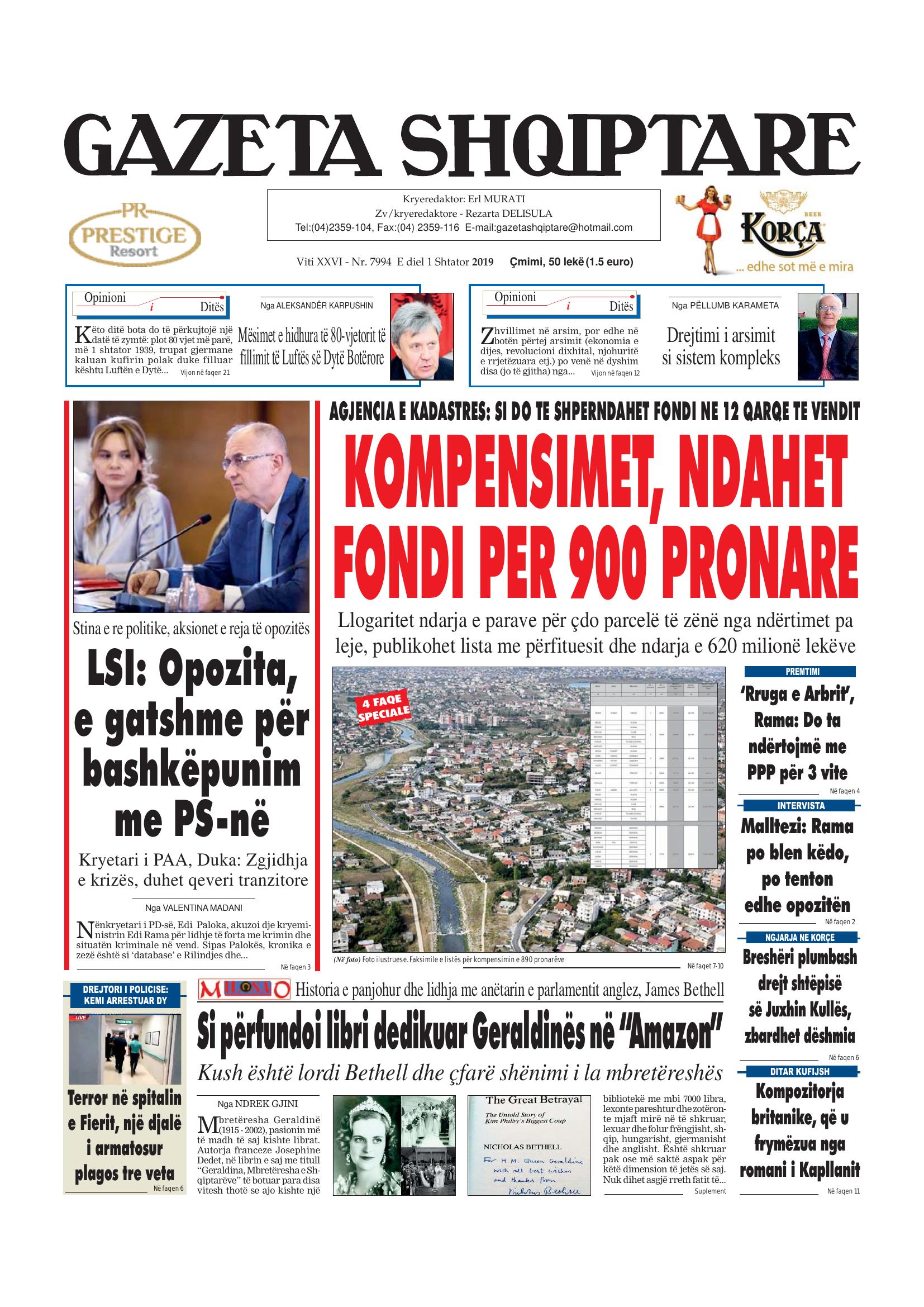 Gazeta Shqiptare 2019-09-01