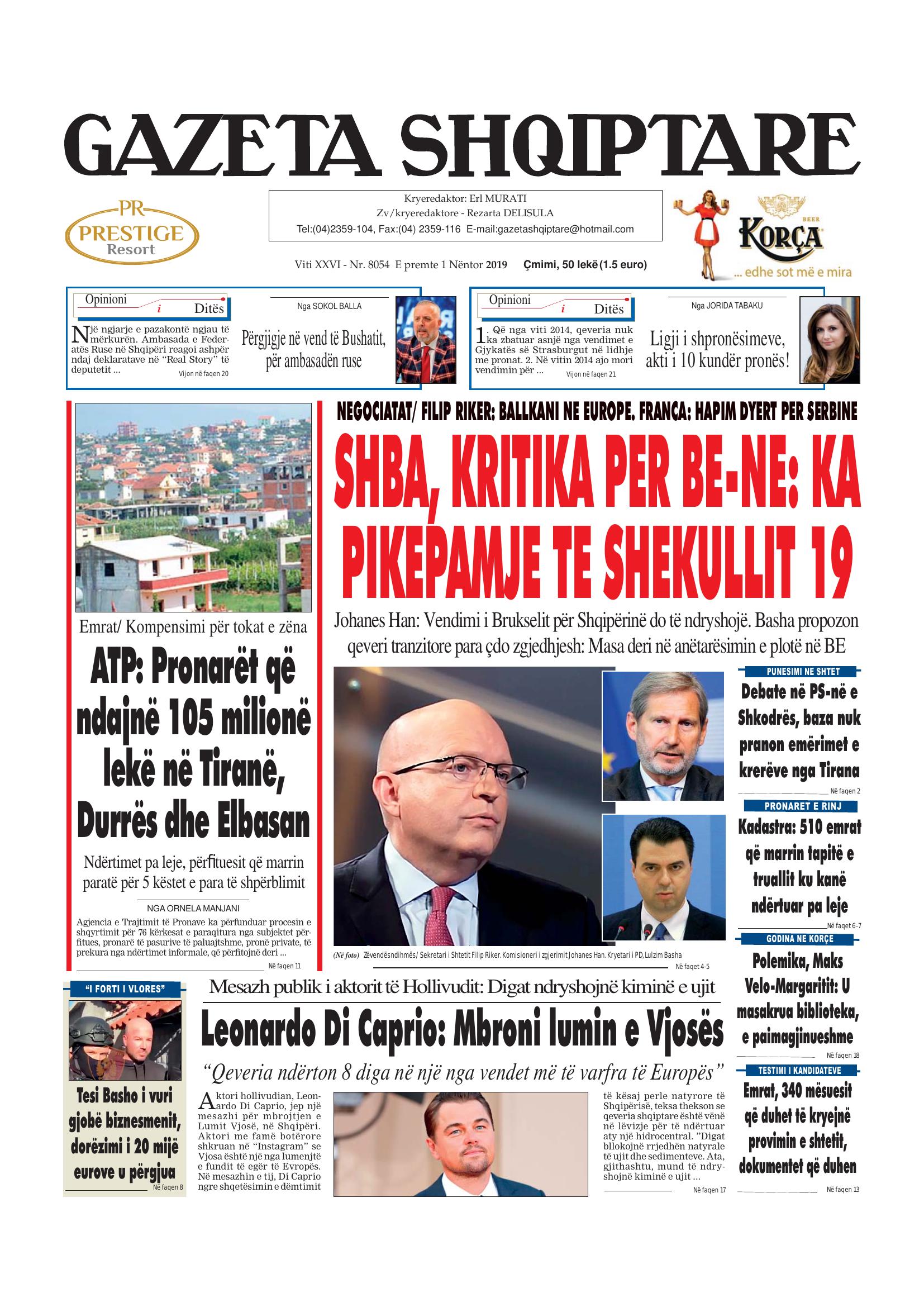 Gazeta Shqiptare 2019-11-01