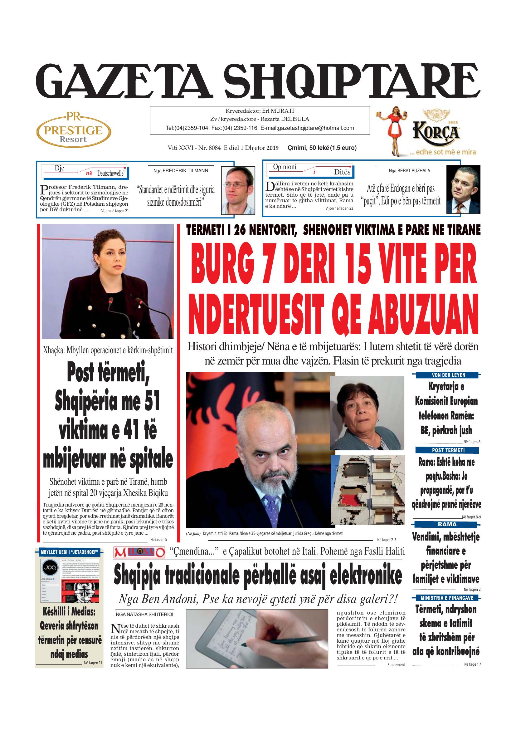 Gazeta Shqiptare 2019-12-01