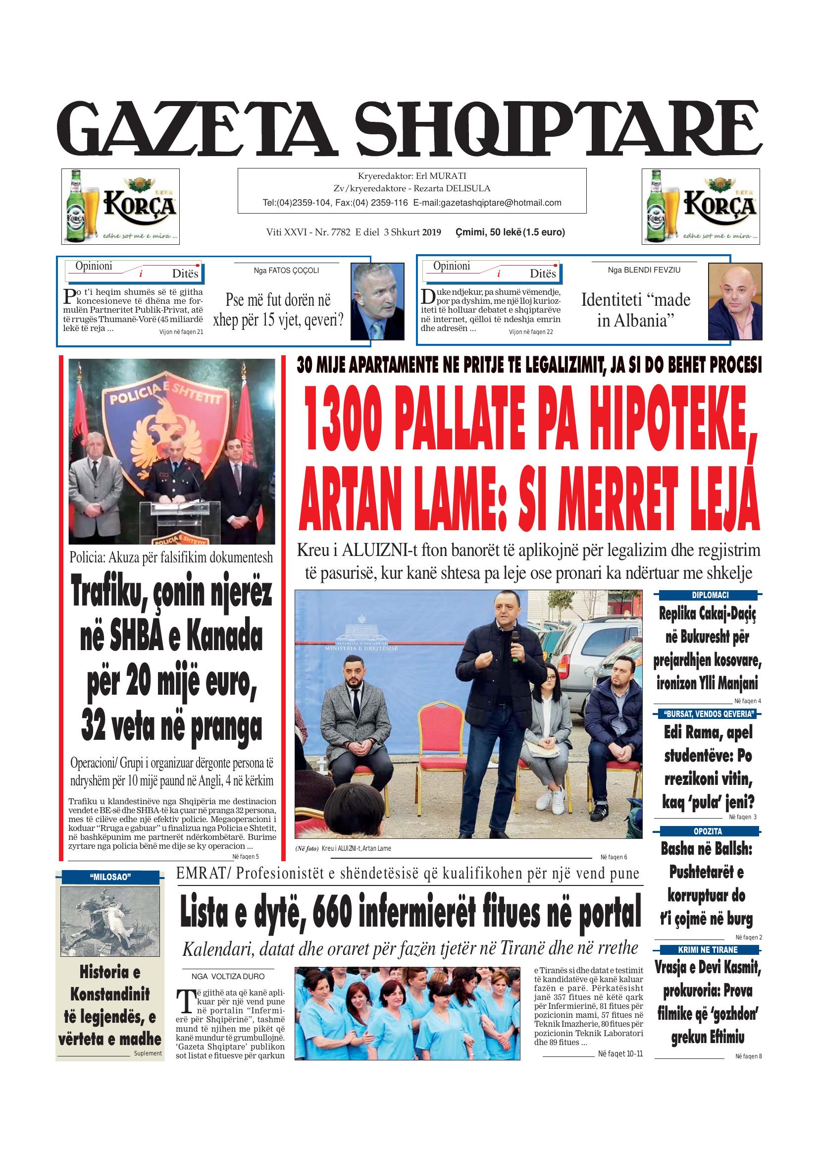 Gazeta Shqiptare 2019-02-03
