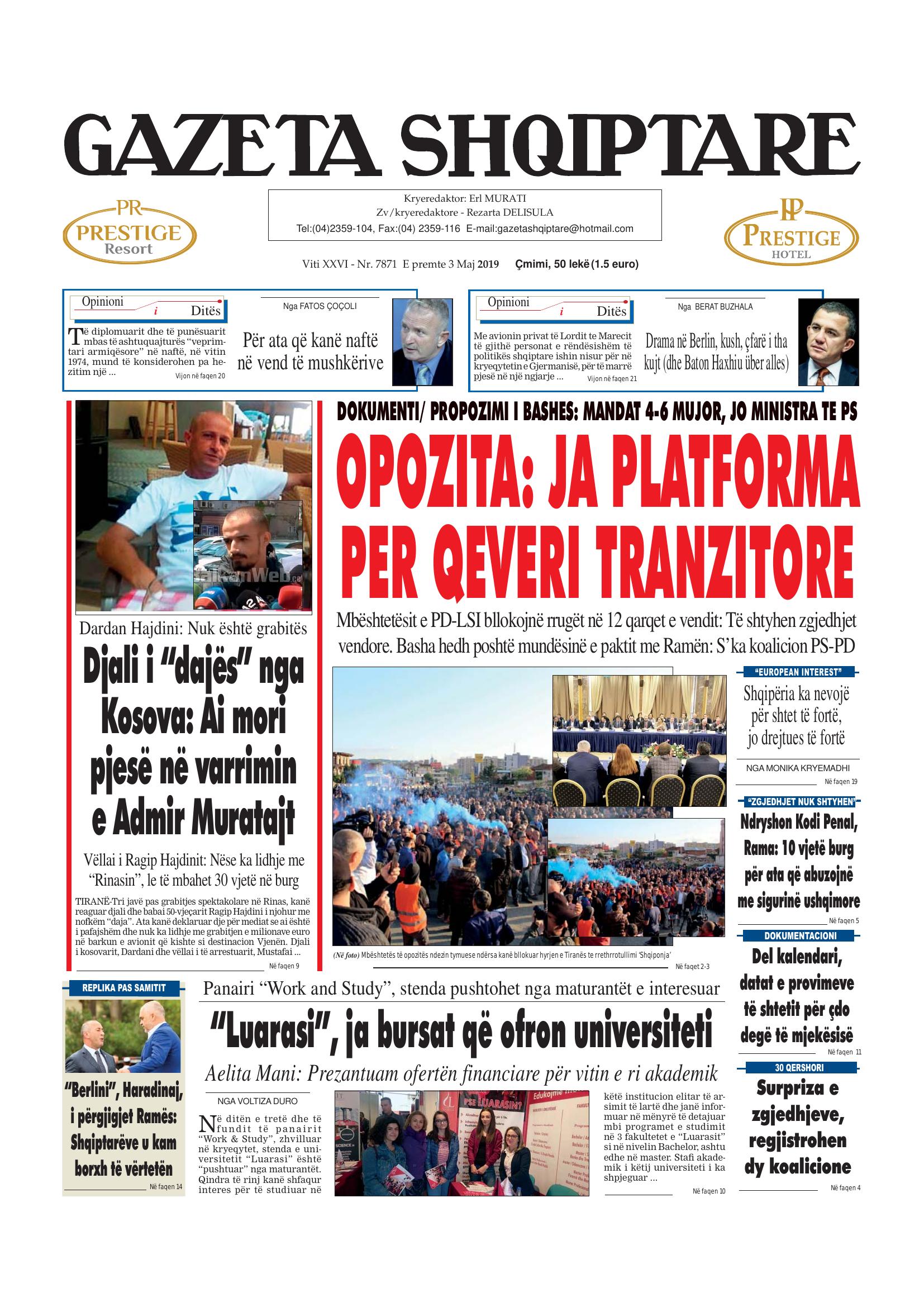 Gazeta Shqiptare 2019-05-03