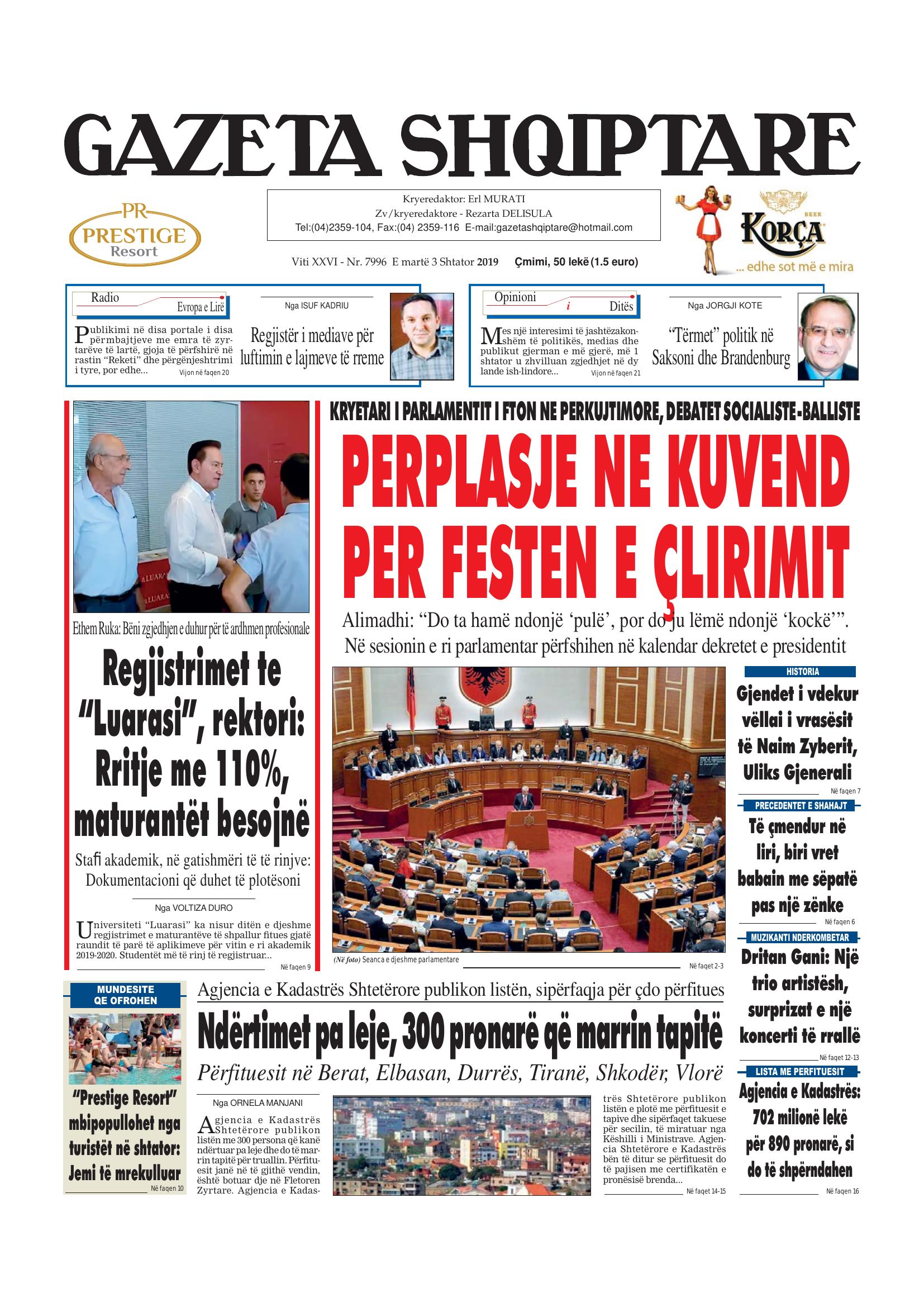 Gazeta Shqiptare 2019-09-03