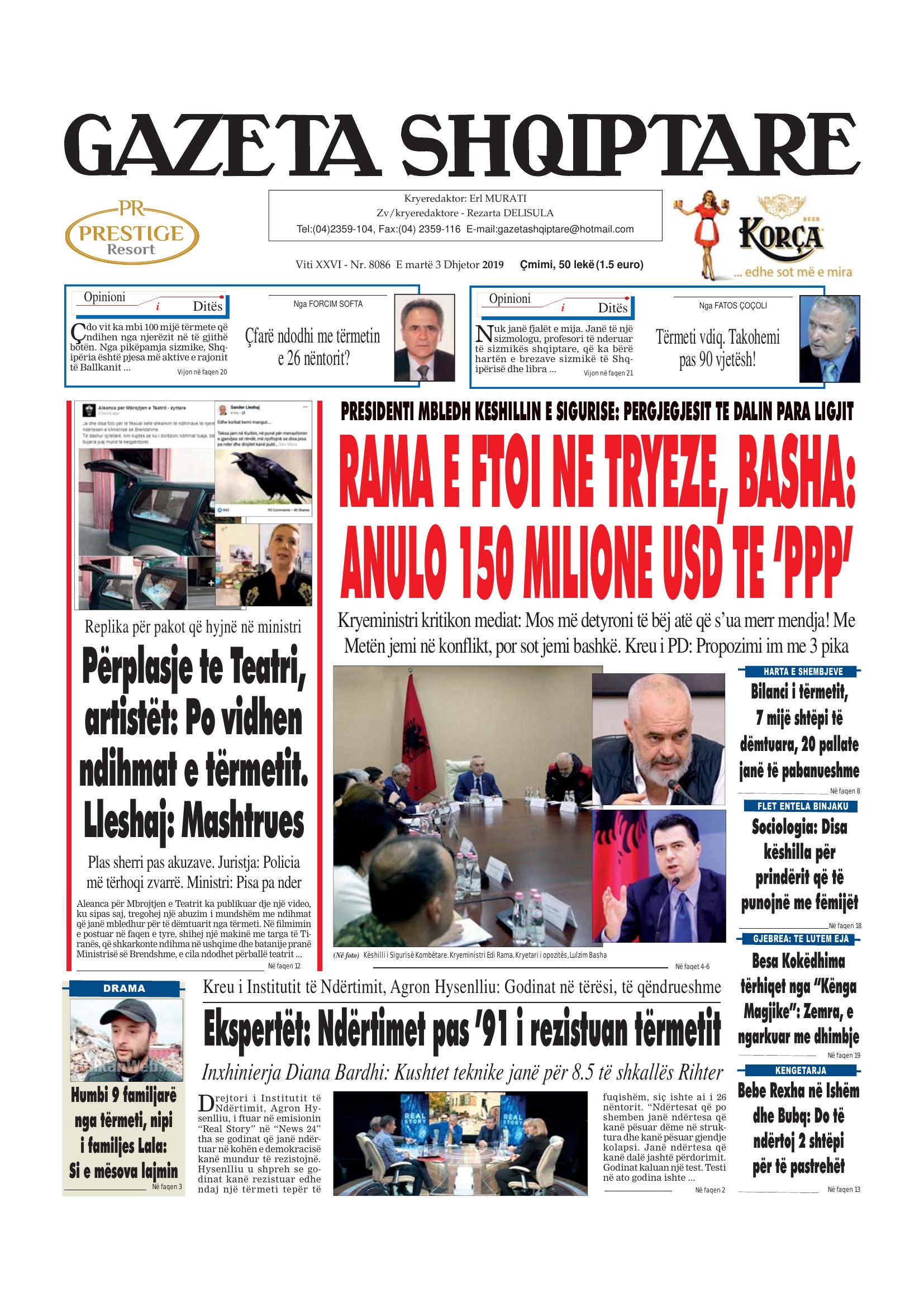 Gazeta Shqiptare 2019-12-03