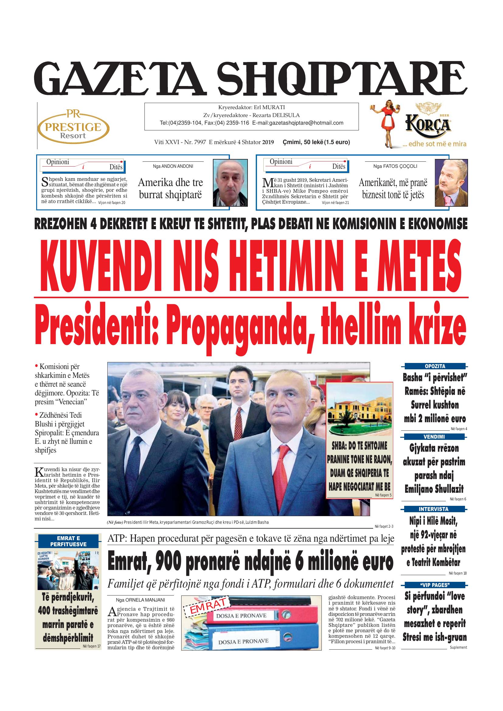Gazeta Shqiptare 2019-09-04