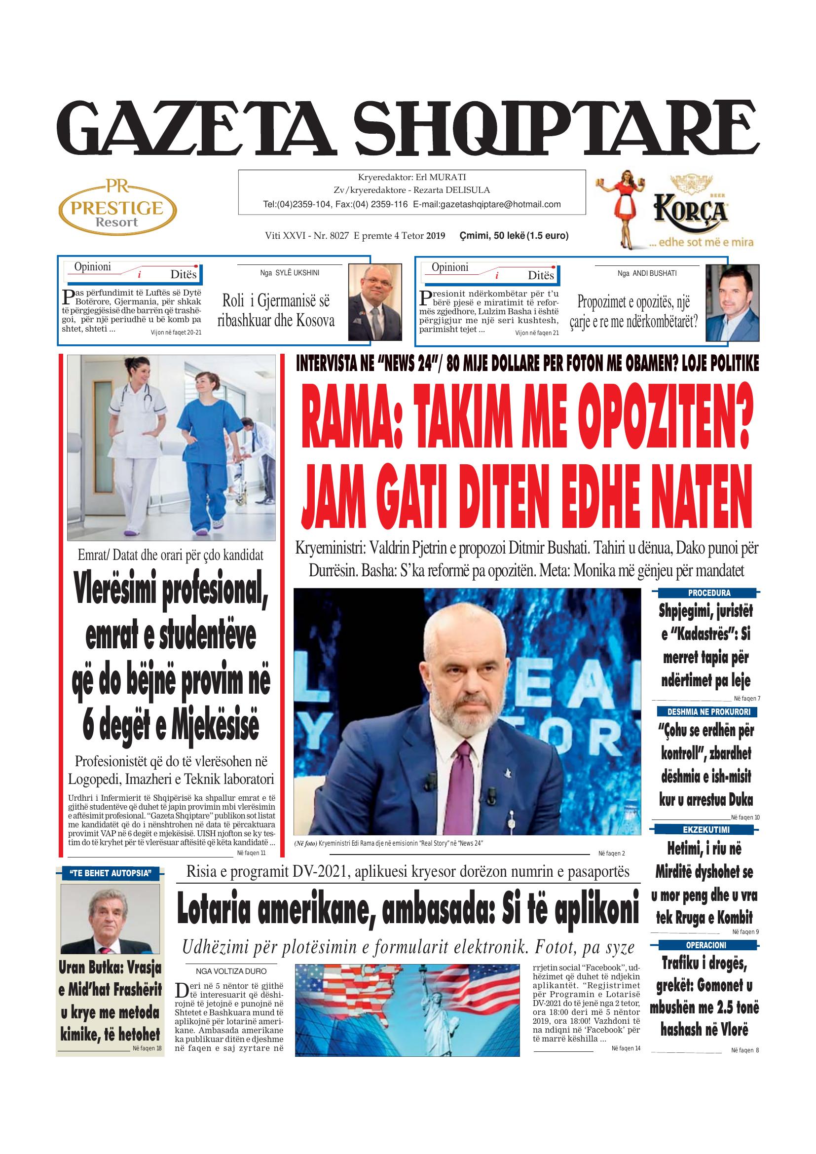 Gazeta Shqiptare 2019-10-04