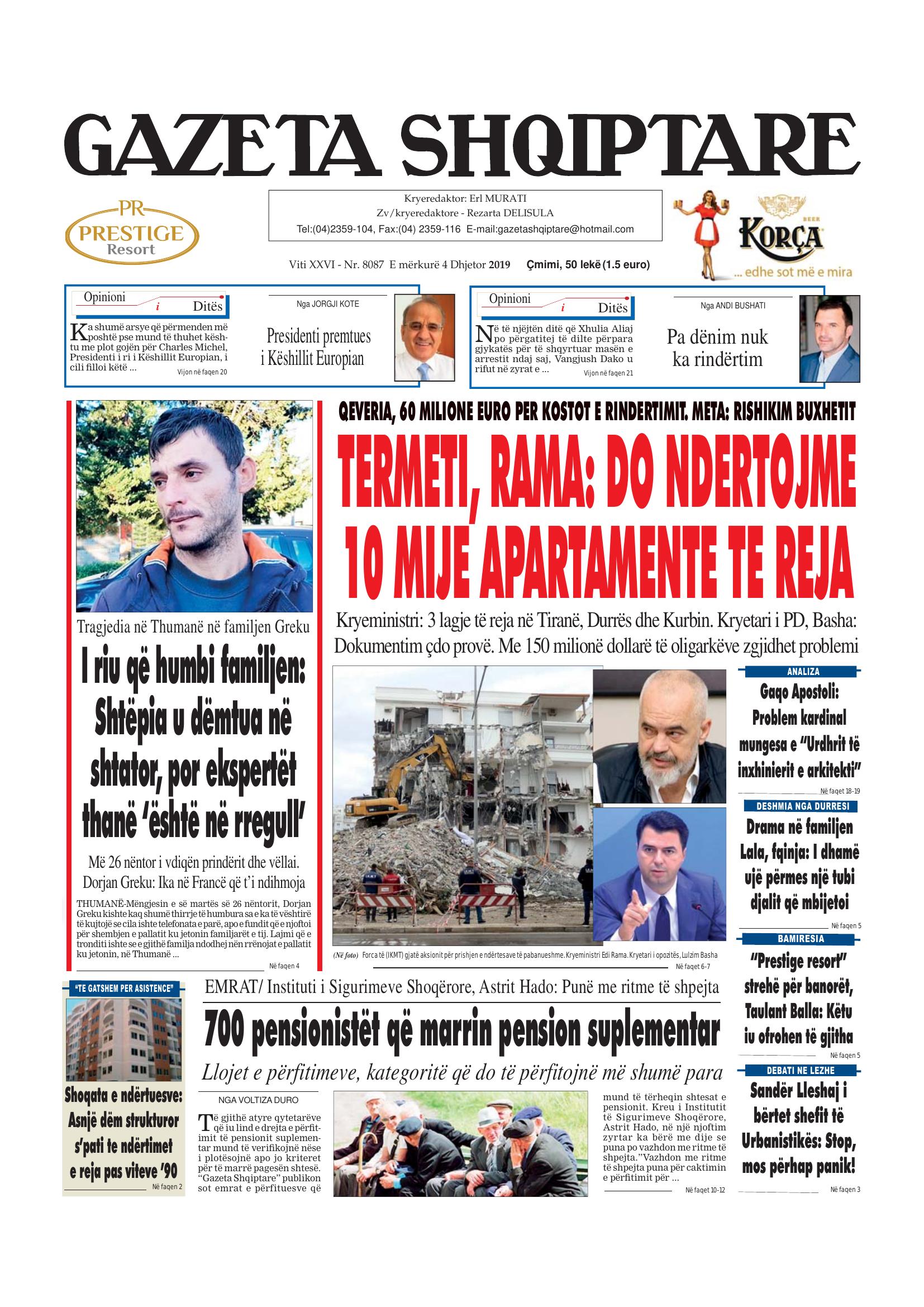 Gazeta Shqiptare 2019-12-04