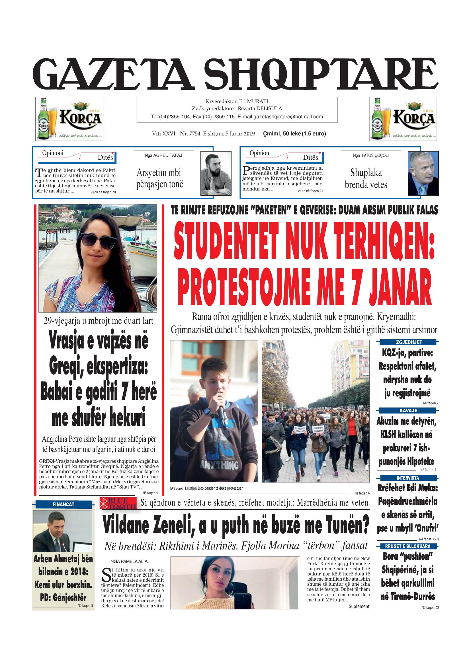 Gazeta Shqiptare 2019-01-05