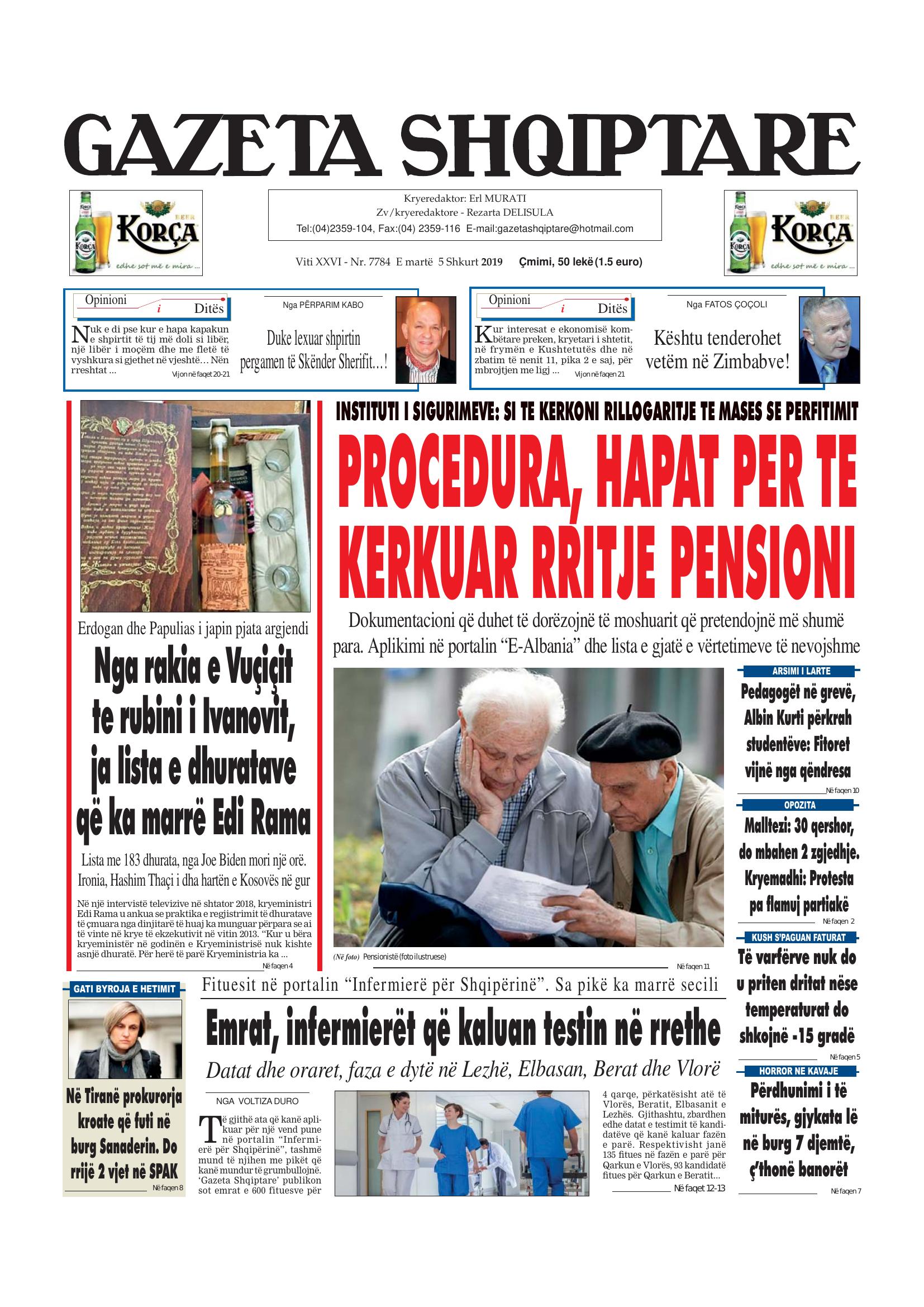 Gazeta Shqiptare 2019-02-05