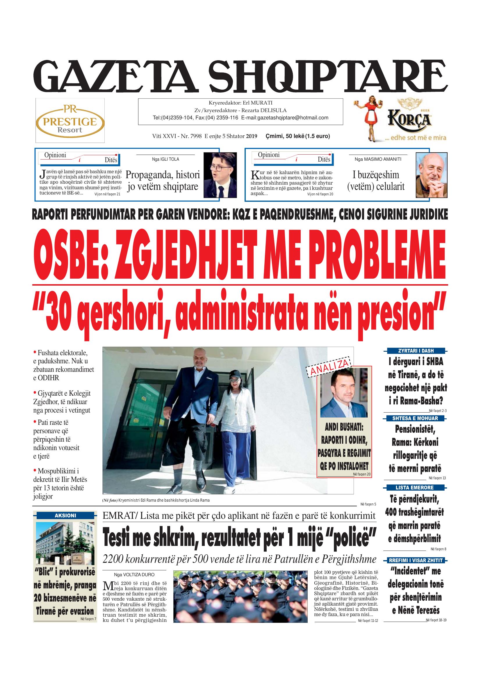 Gazeta Shqiptare 2019-09-05