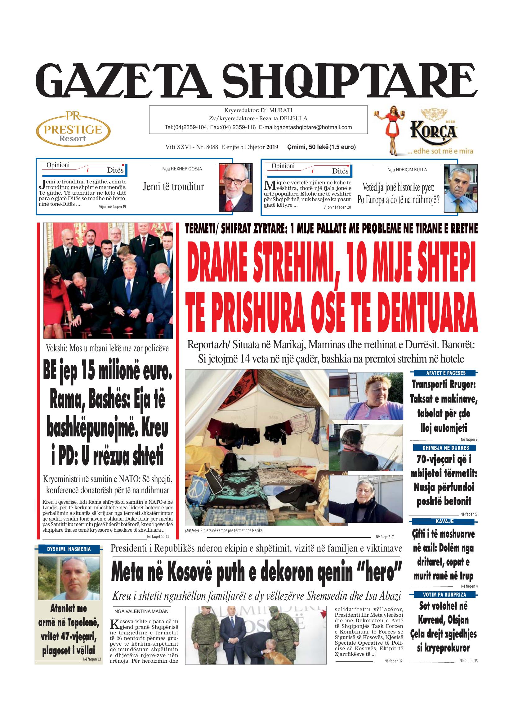 Gazeta Shqiptare 2019-12-05