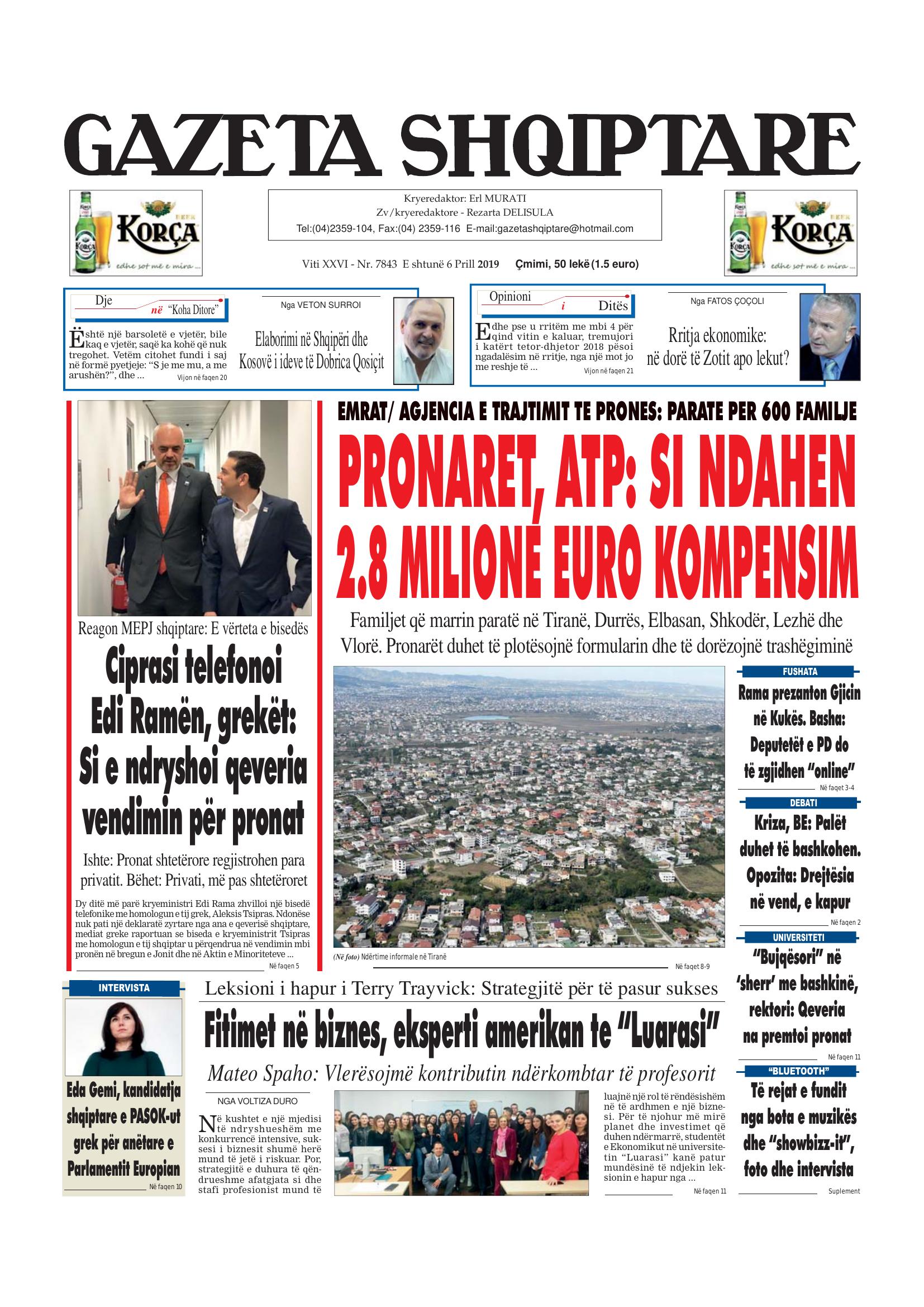 Gazeta Shqiptare 2019-04-06