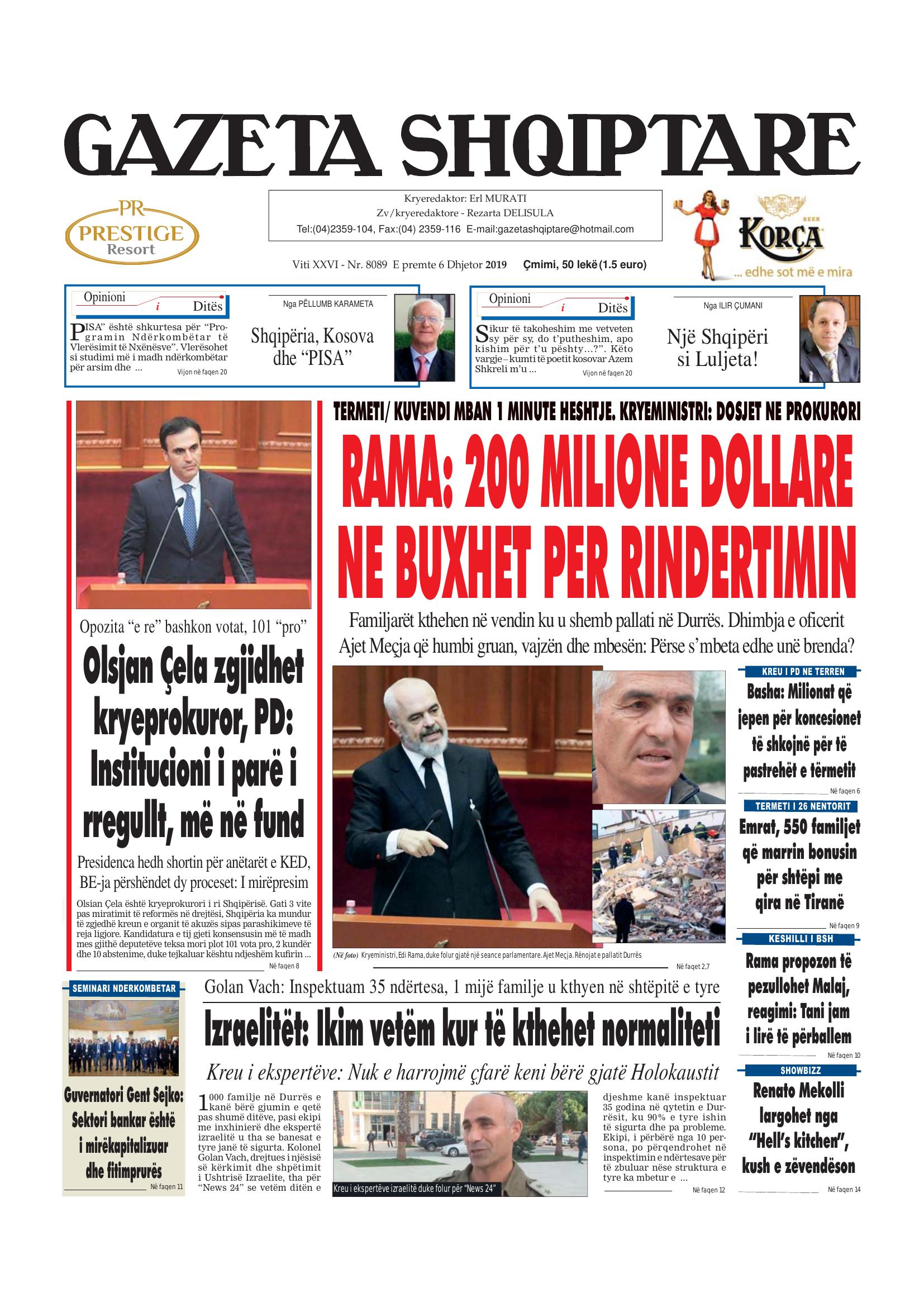Gazeta Shqiptare 2019-12-06