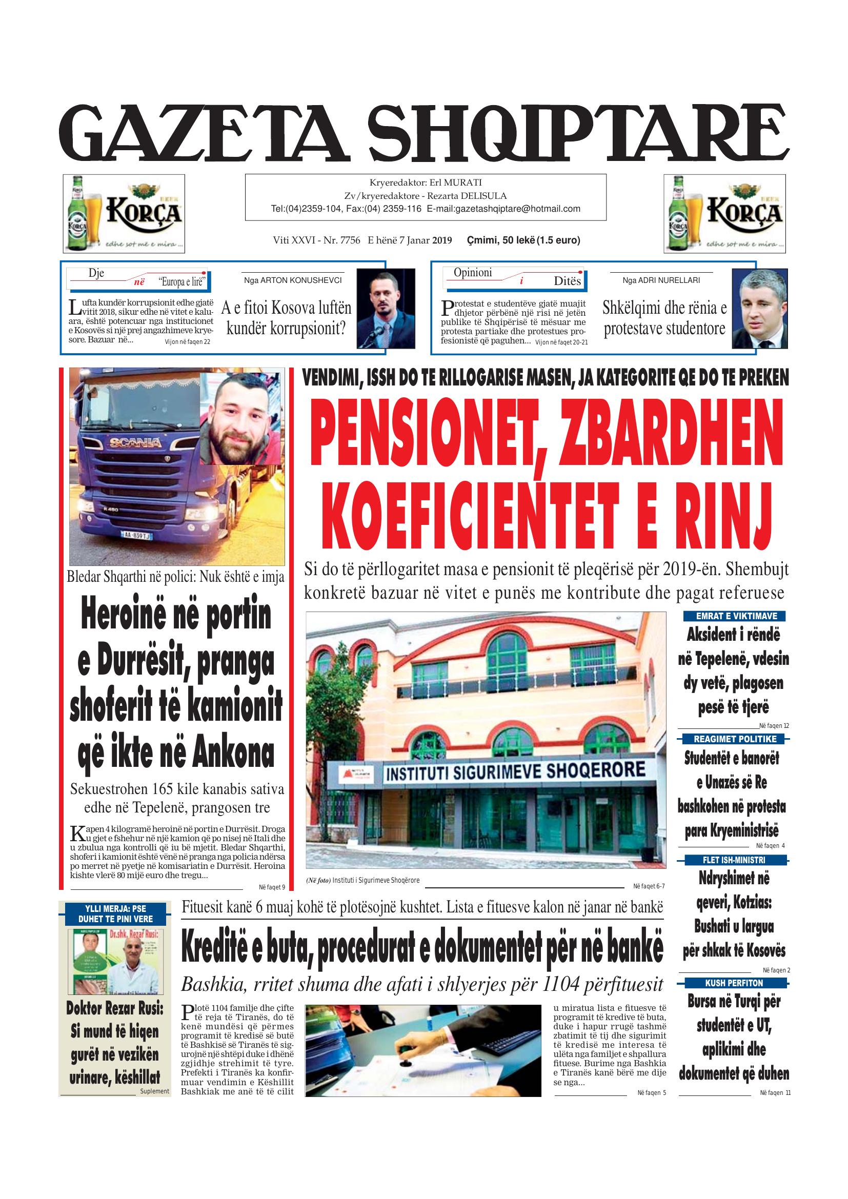 Gazeta Shqiptare 2019-01-07