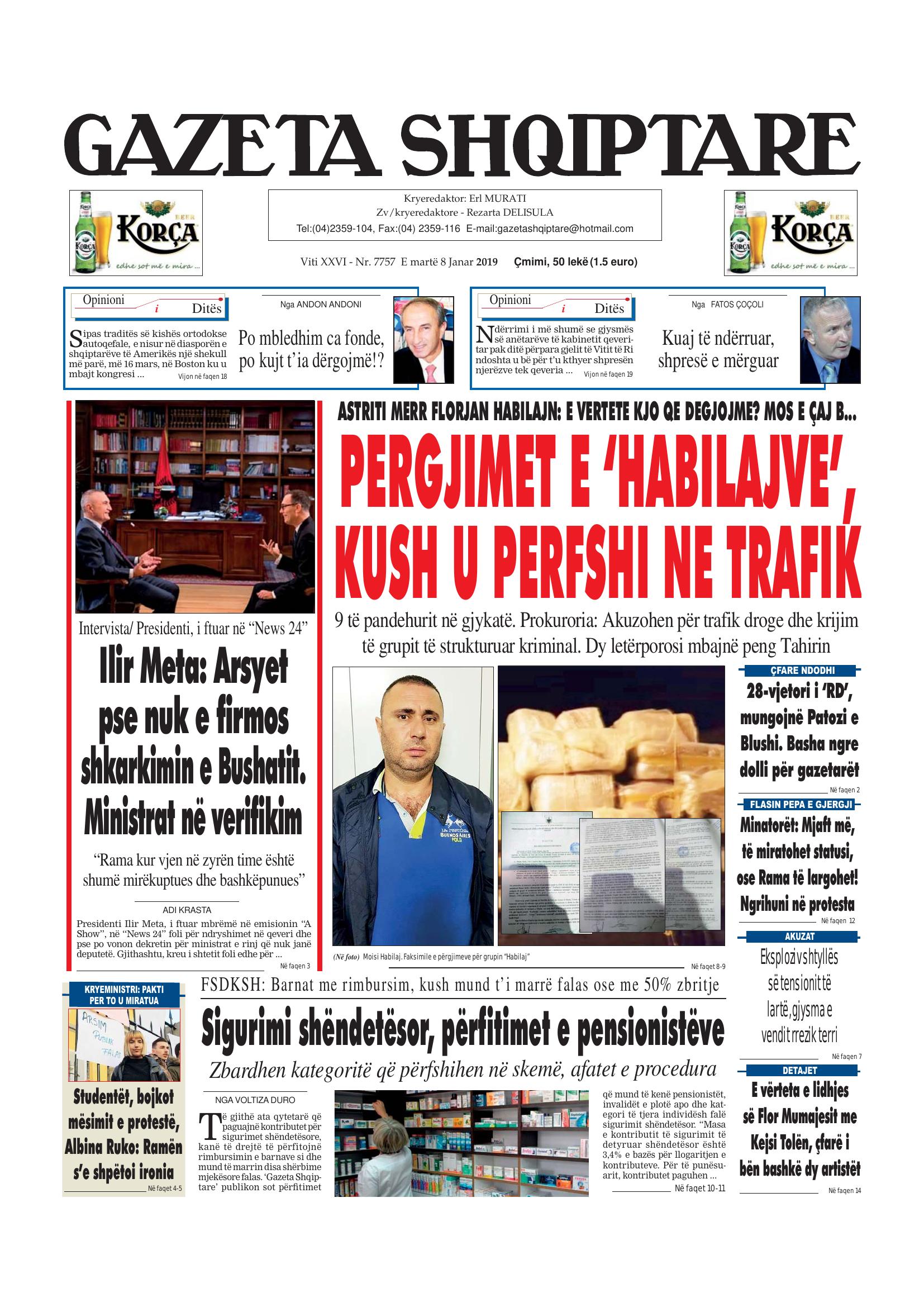Gazeta Shqiptare 2019-01-08