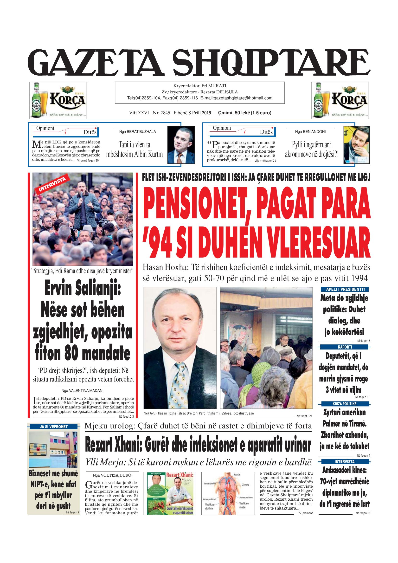 Gazeta Shqiptare 2019-04-08