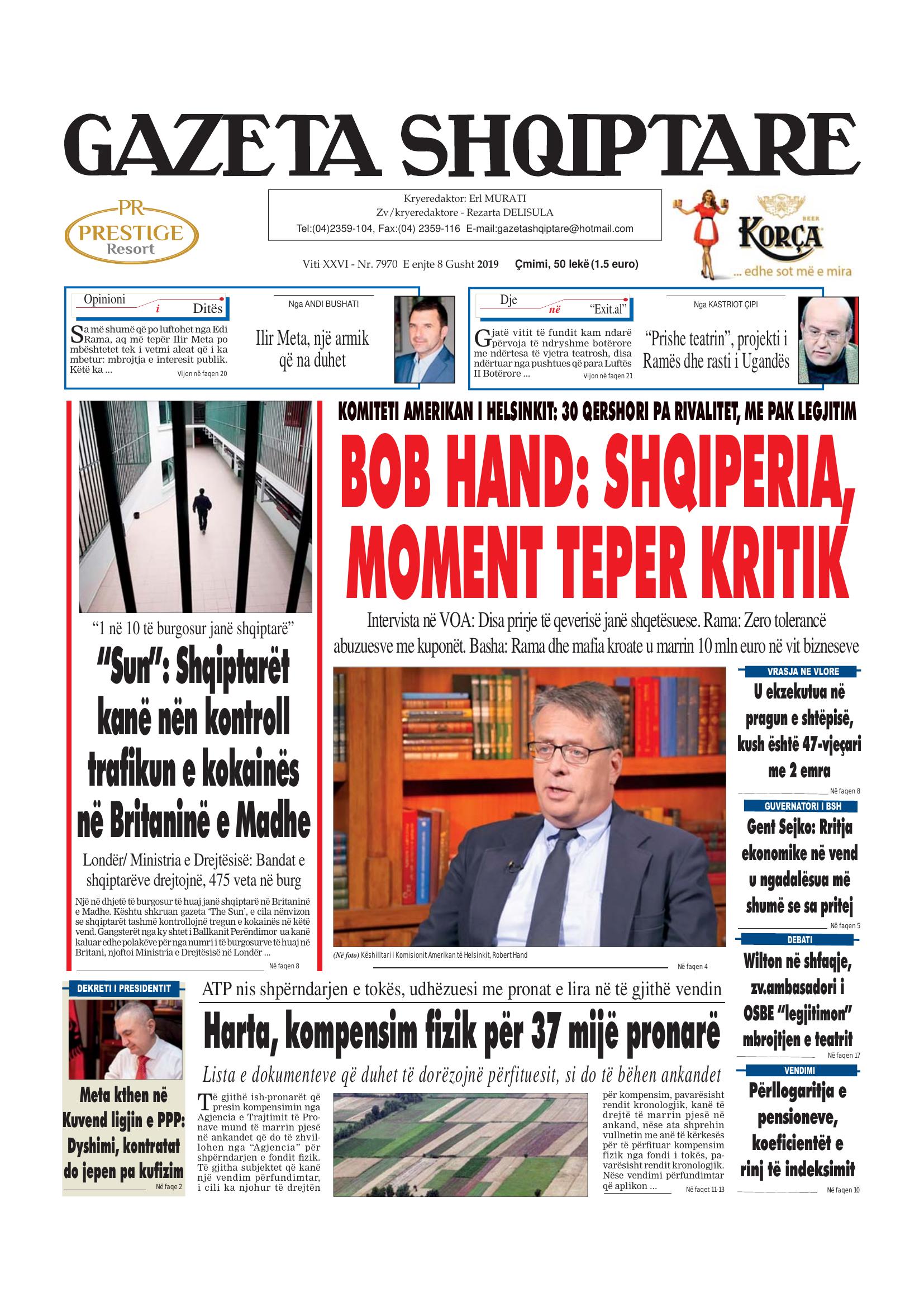 Gazeta Shqiptare 2019-08-08