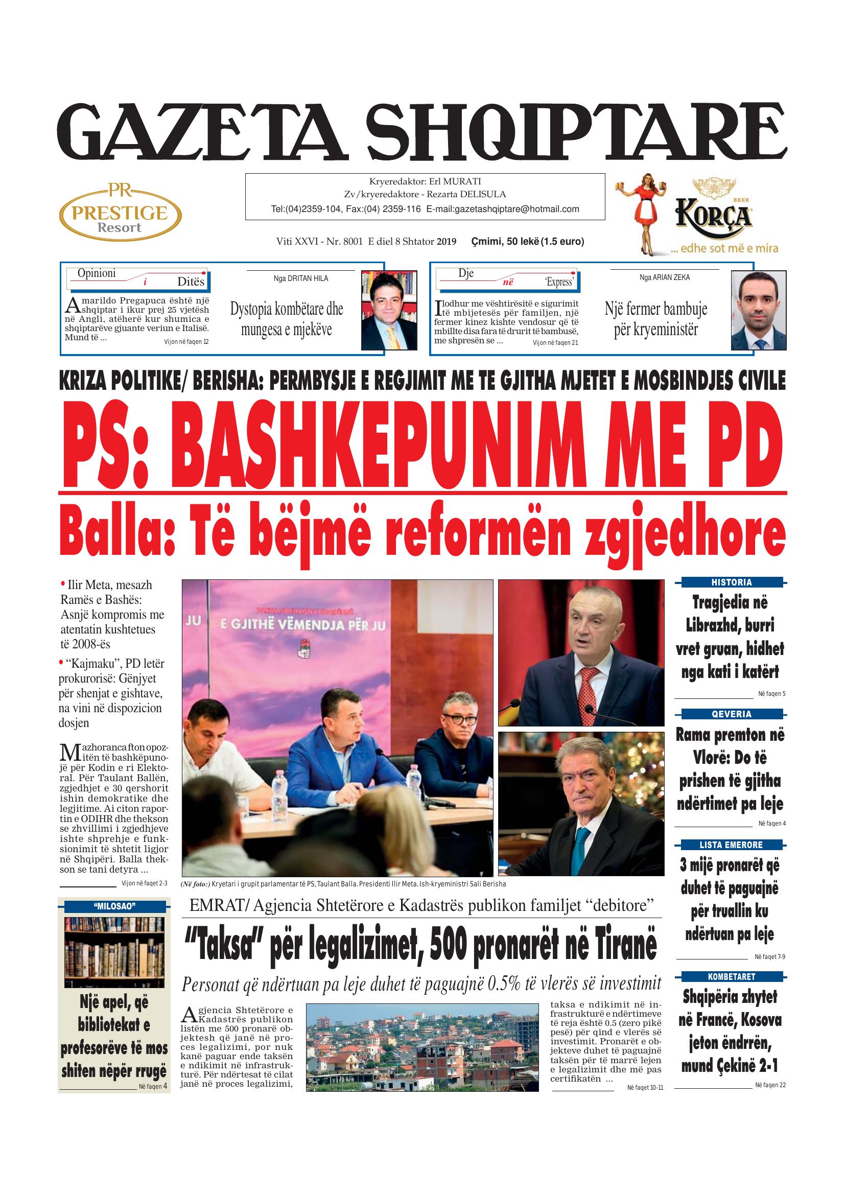 Gazeta Shqiptare 2019-09-08