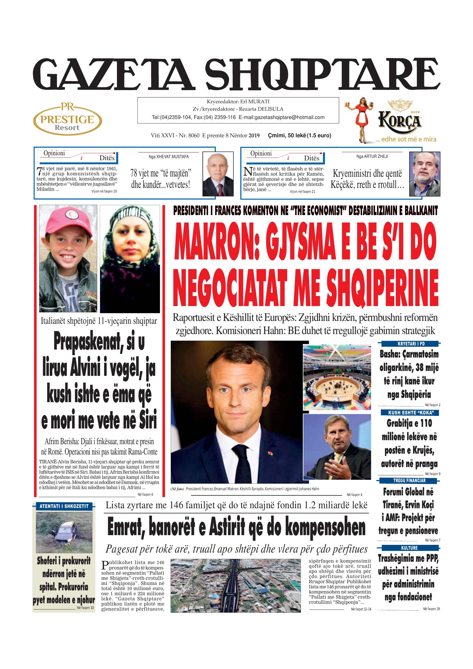 Gazeta Shqiptare 2019-11-08