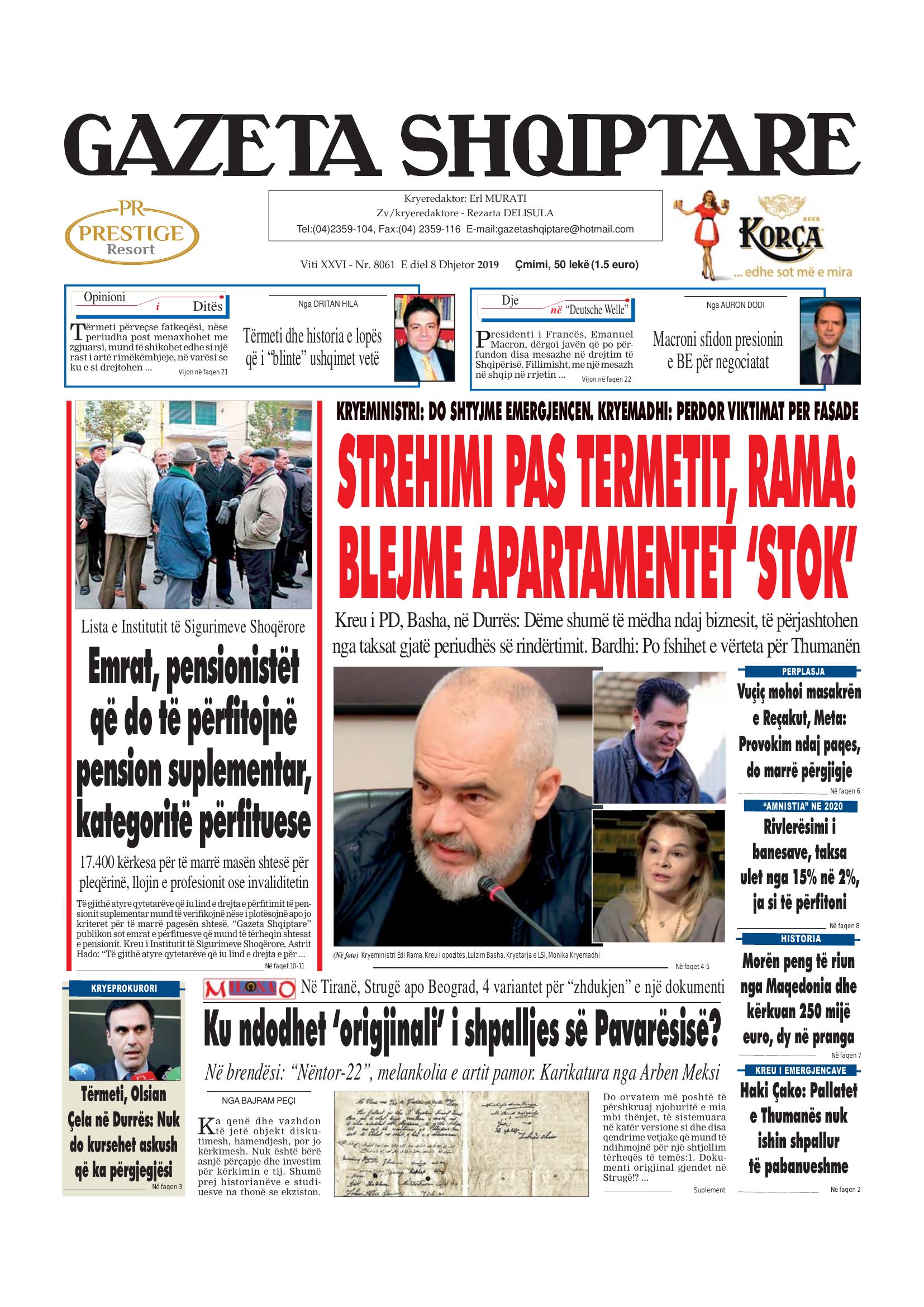Gazeta Shqiptare 2019-12-08