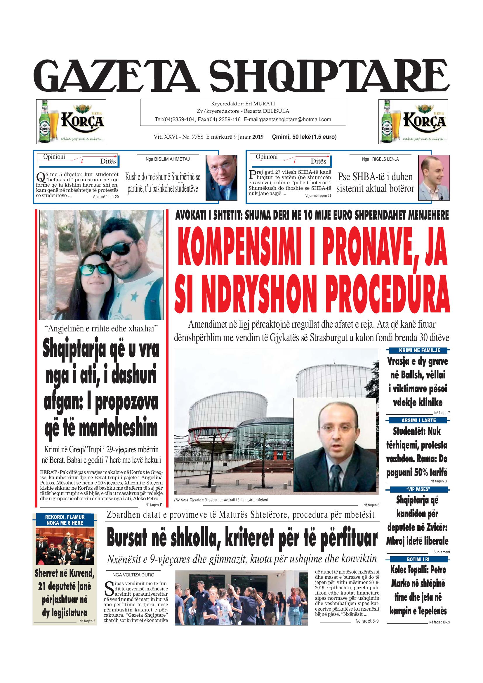 Gazeta Shqiptare 2019-01-09