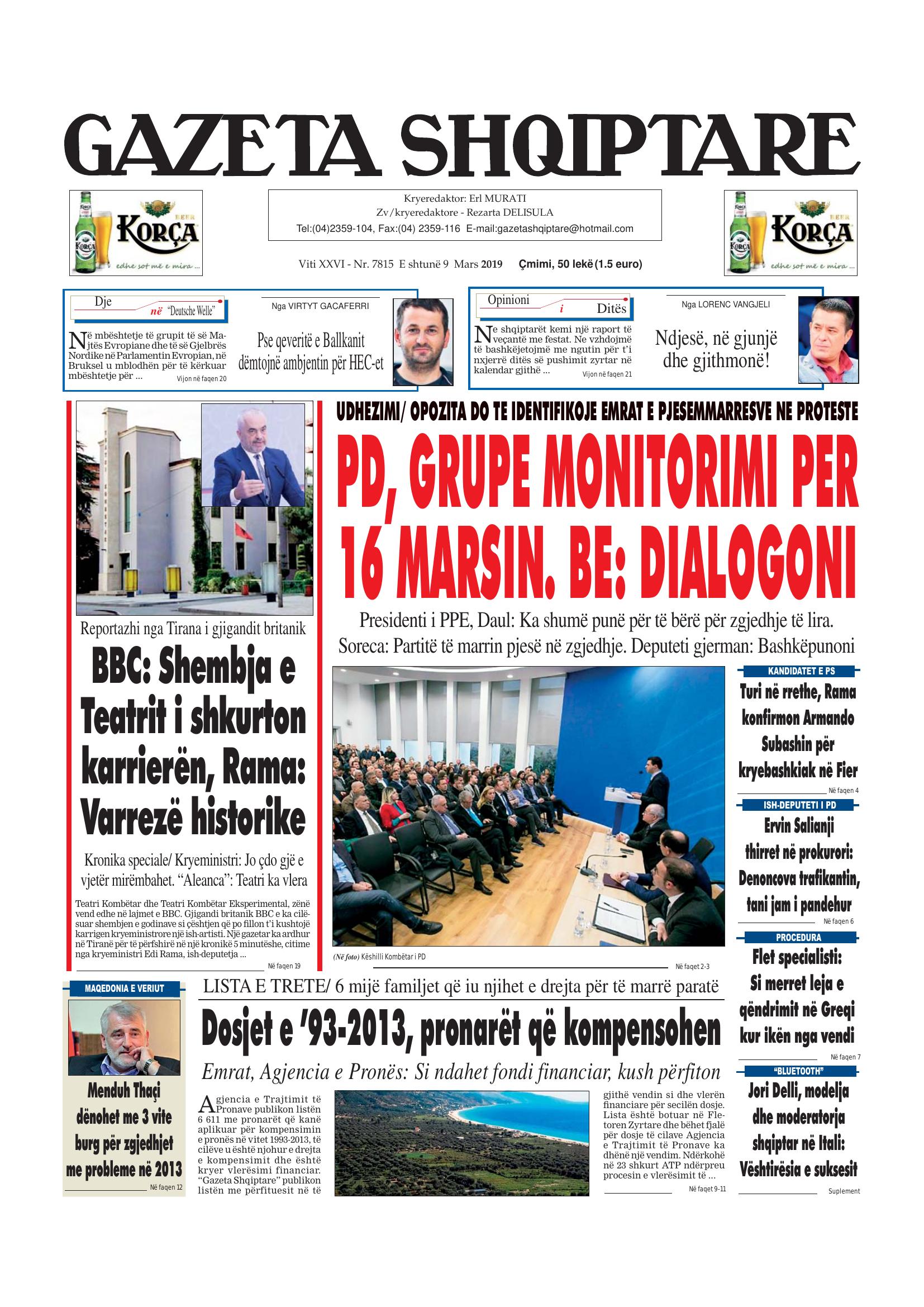 Gazeta Shqiptare 2019-03-09