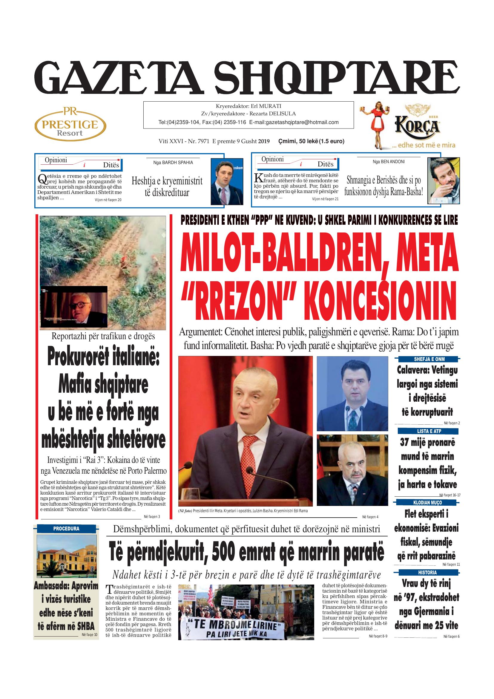 Gazeta Shqiptare 2019-08-09