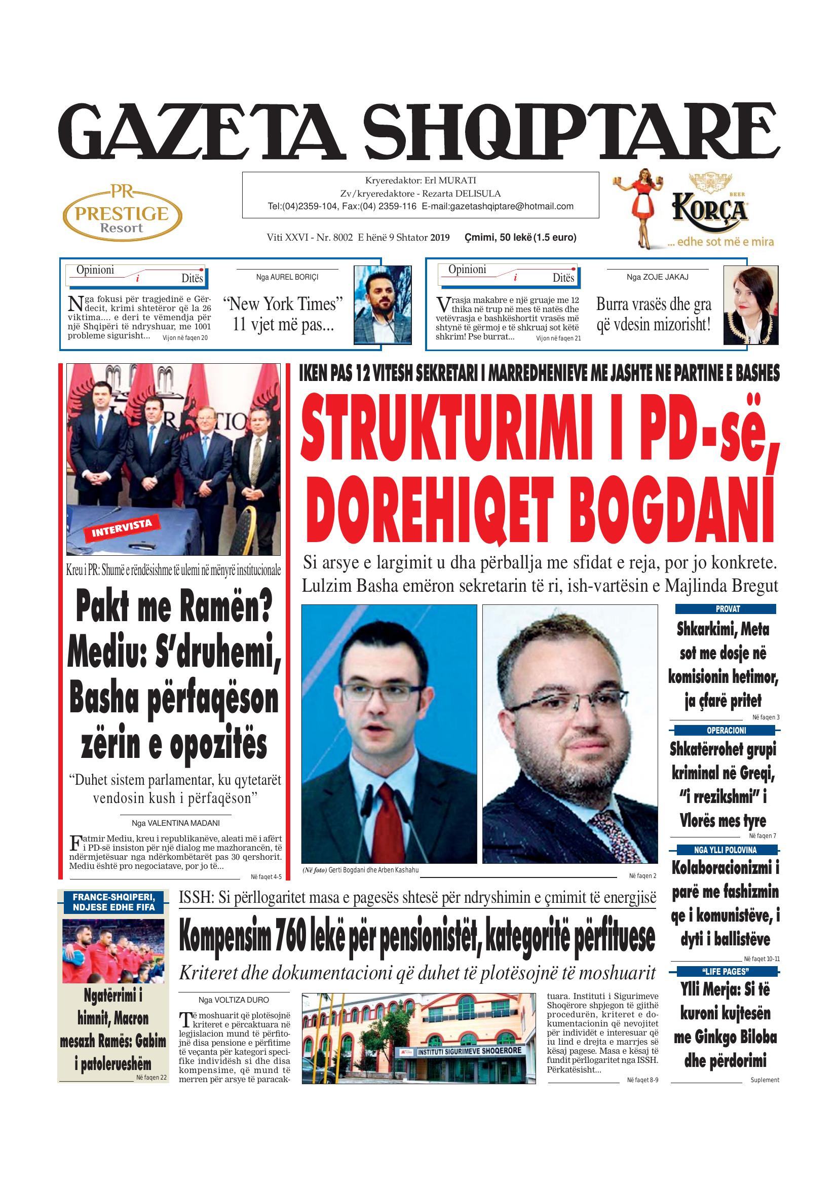 Gazeta Shqiptare 2019-09-09