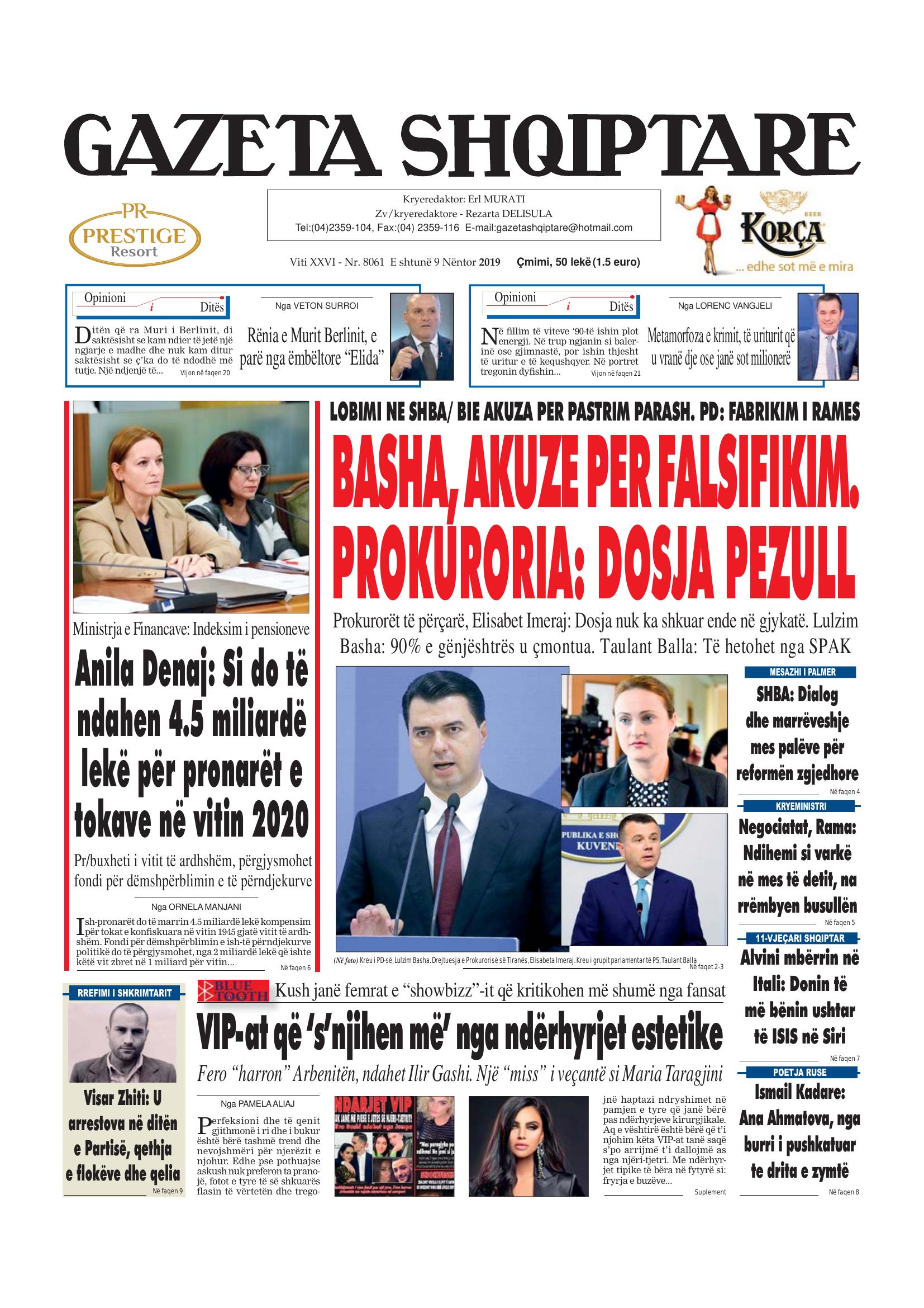 Gazeta Shqiptare 2019-11-09