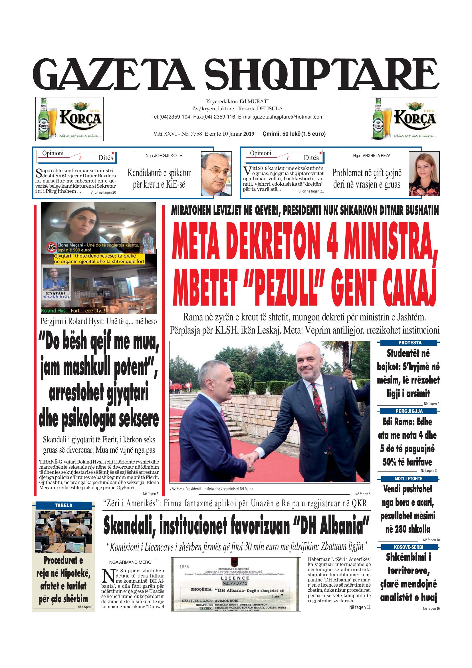 Gazeta Shqiptare 2019-01-10