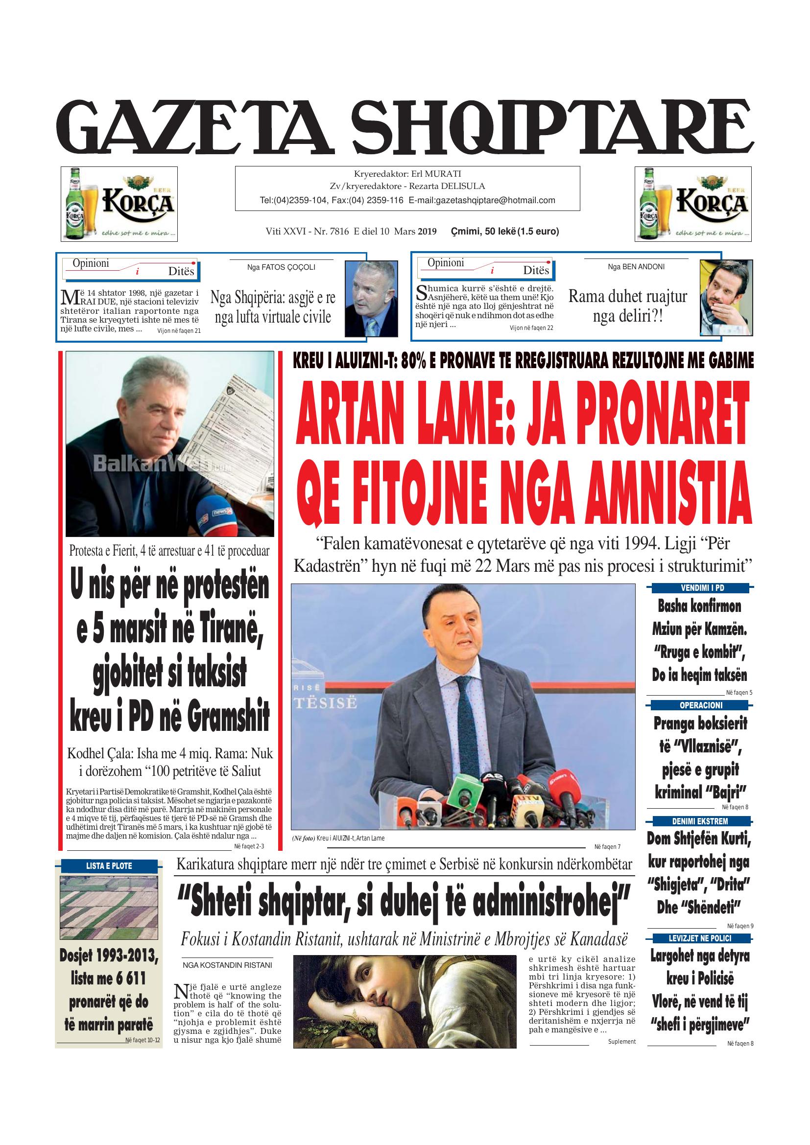 Gazeta Shqiptare 2019-03-10