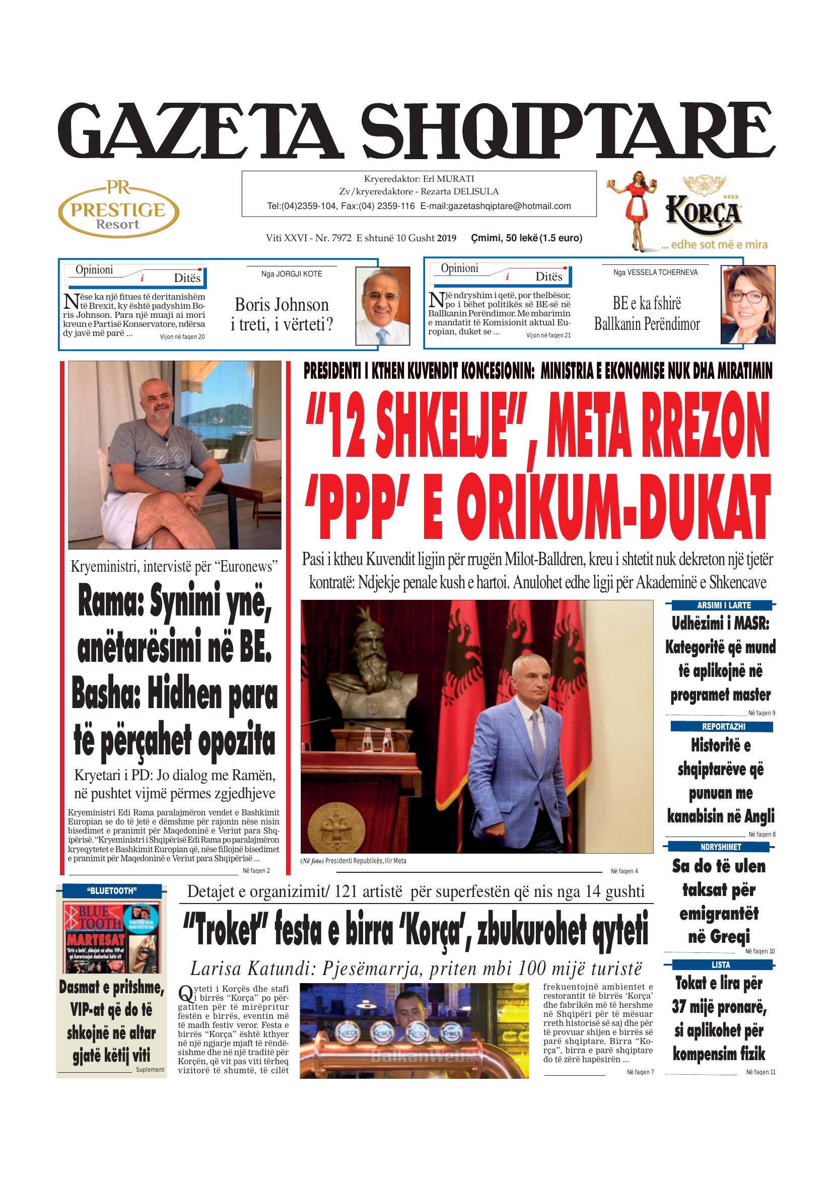 Gazeta Shqiptare 2019-08-10
