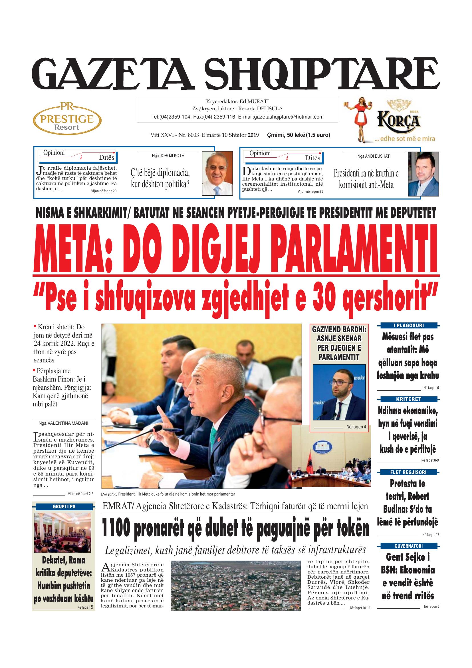 Gazeta Shqiptare 2019-09-10