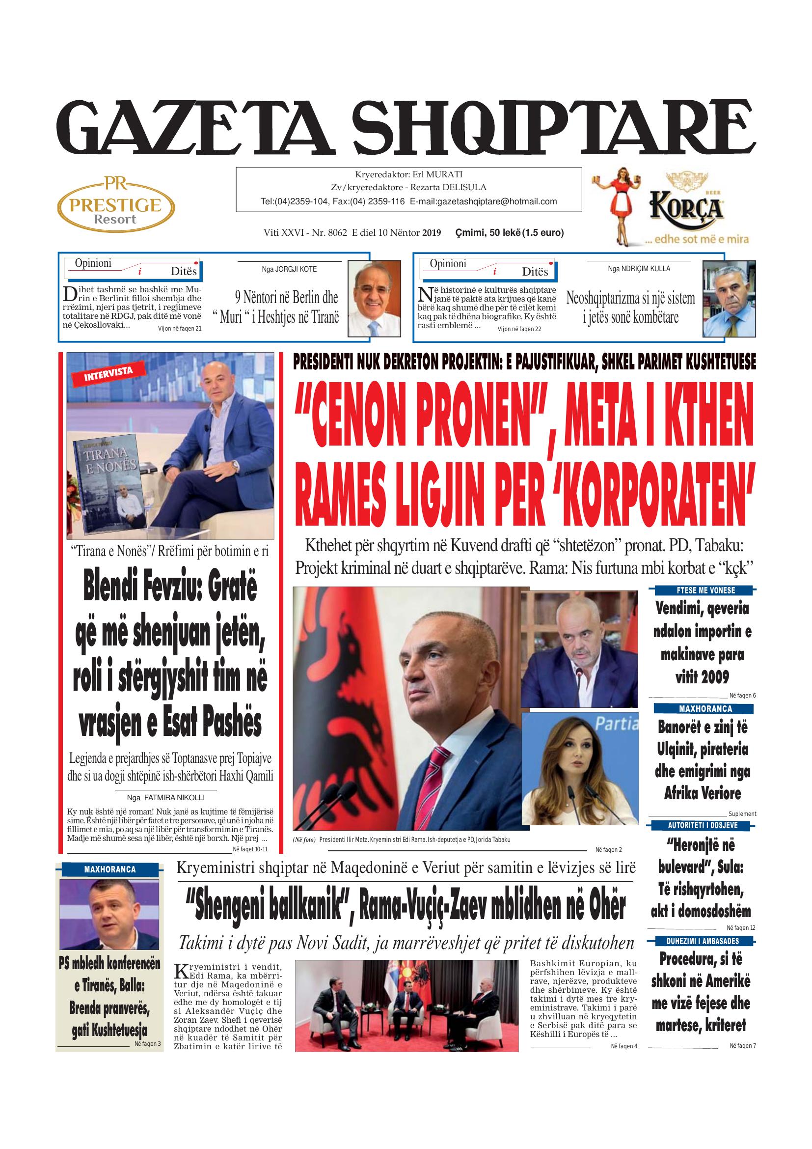 Gazeta Shqiptare 2019-11-10