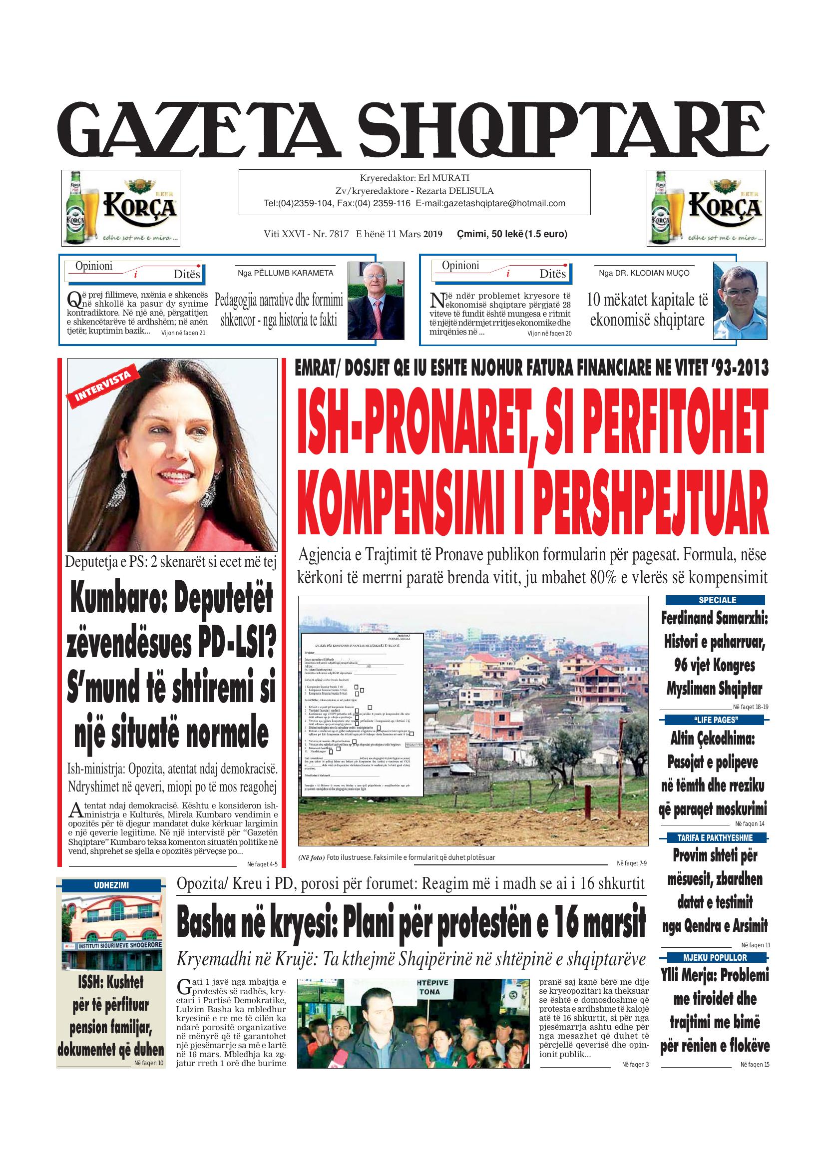 Gazeta Shqiptare 2019-03-11