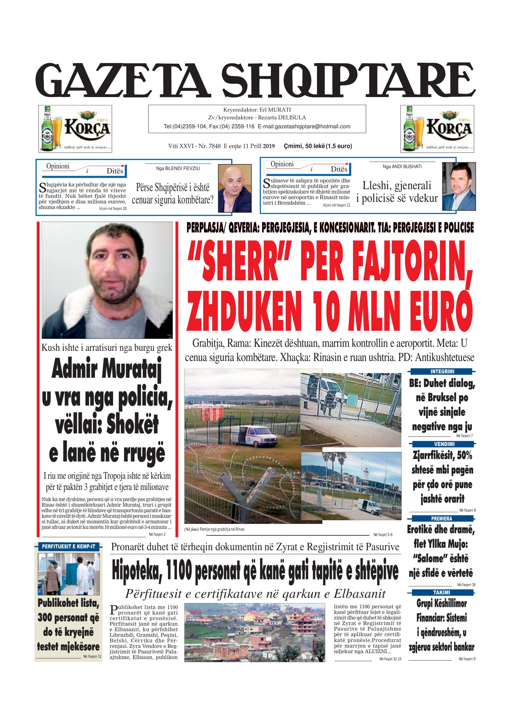 Gazeta Shqiptare 2019-04-11