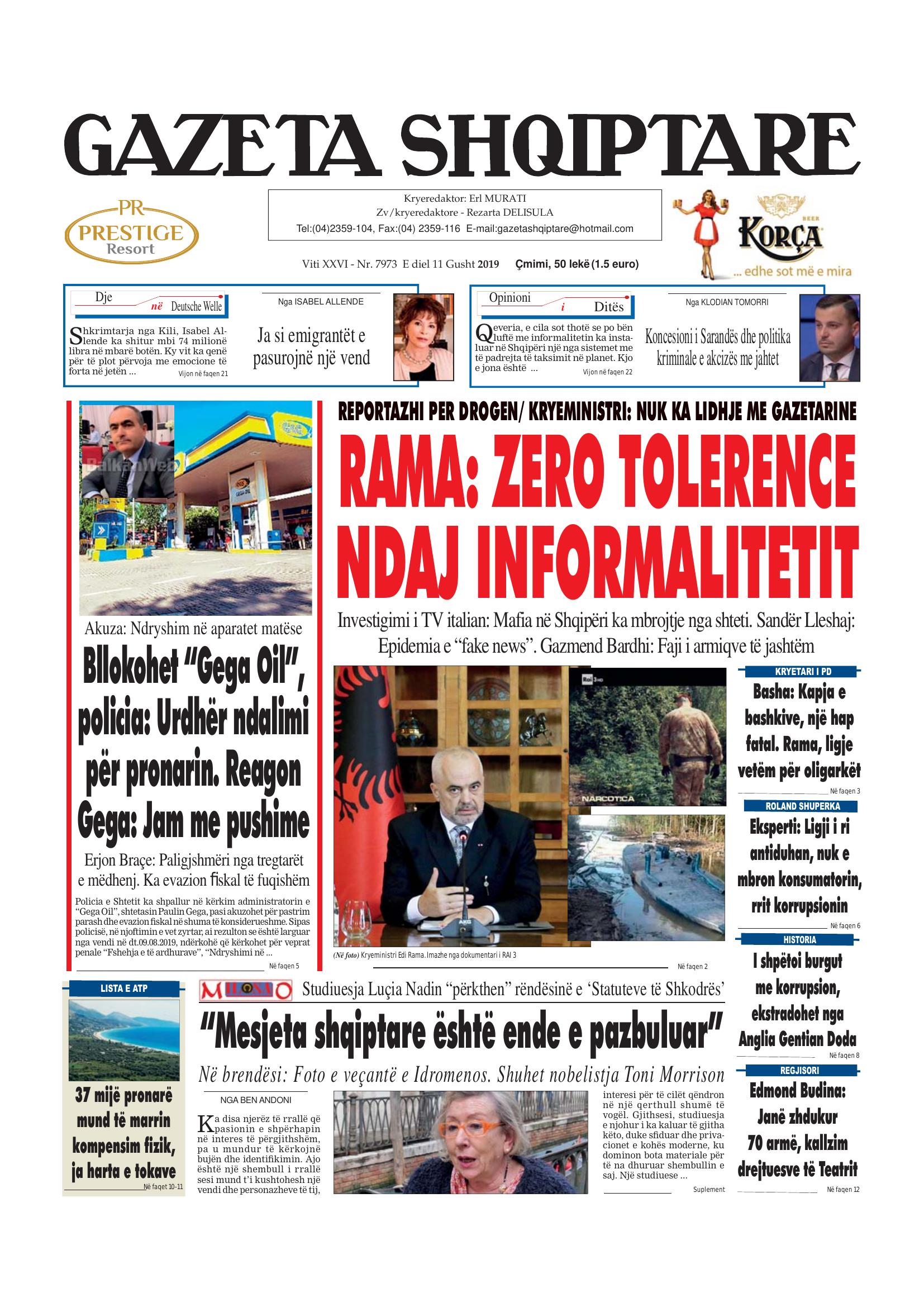 Gazeta Shqiptare 2019-08-11