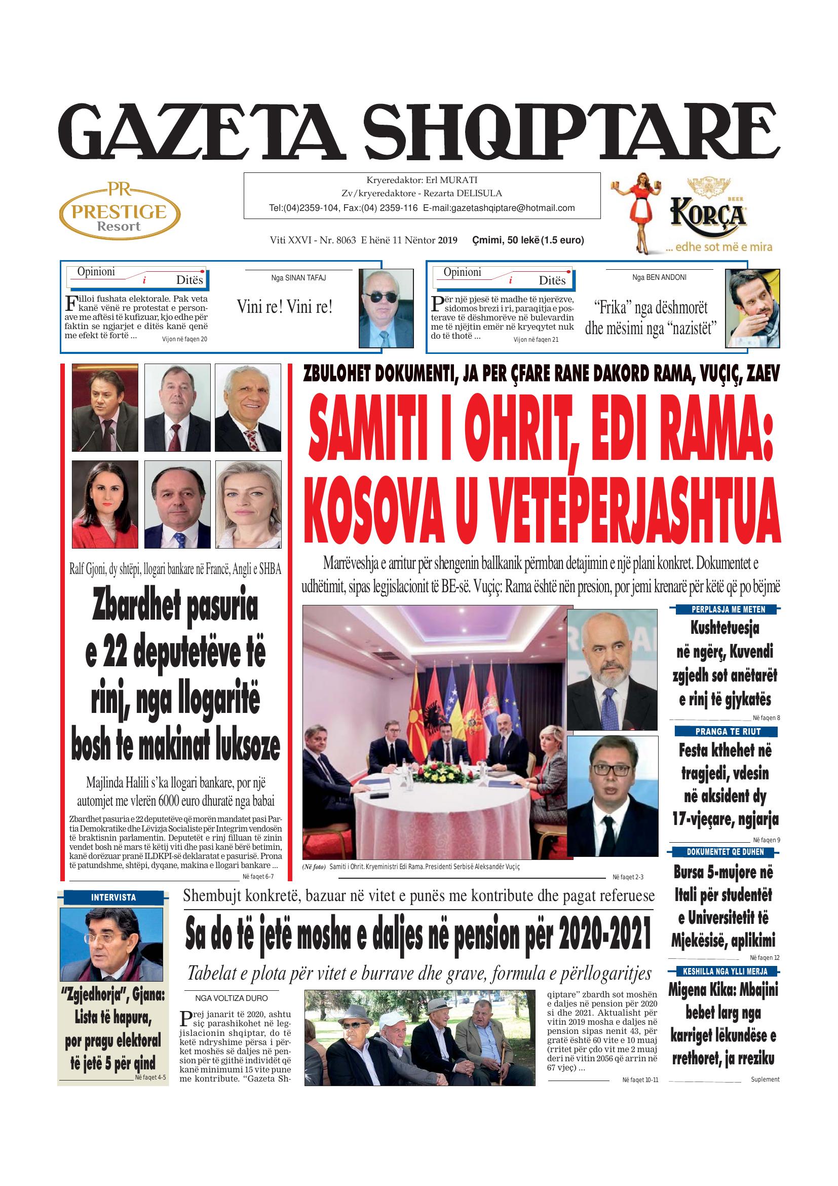 Gazeta Shqiptare 2019-11-11