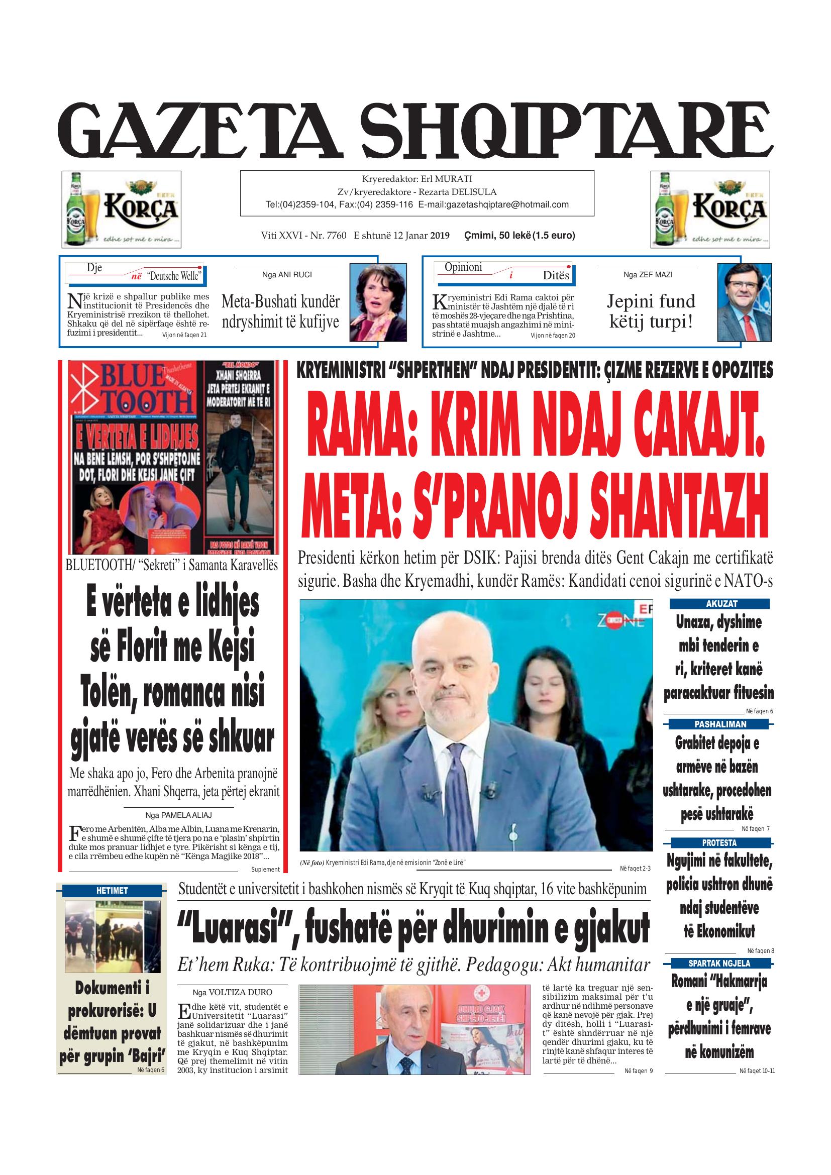 Gazeta Shqiptare 2019-01-12