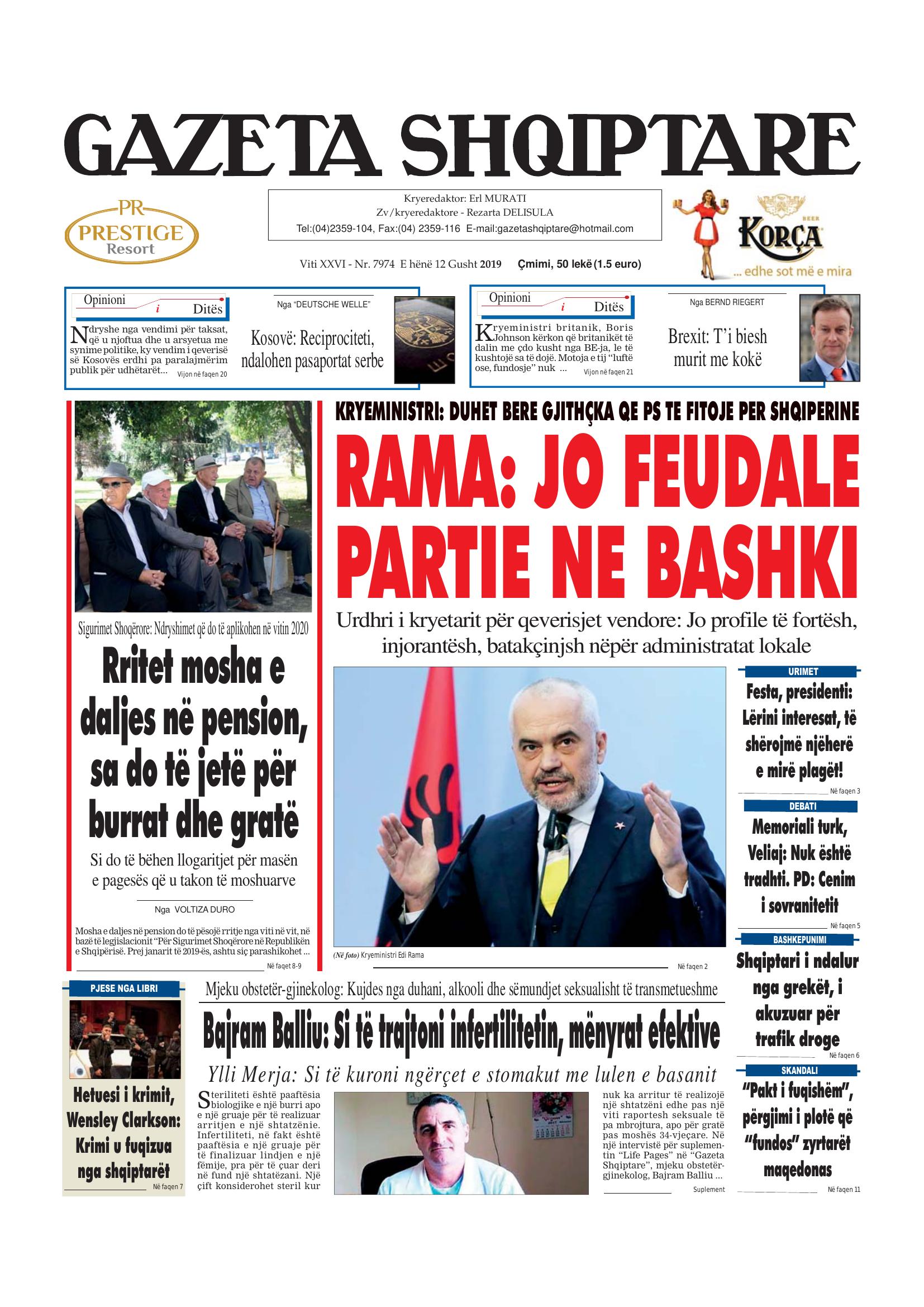 Gazeta Shqiptare 2019-08-12